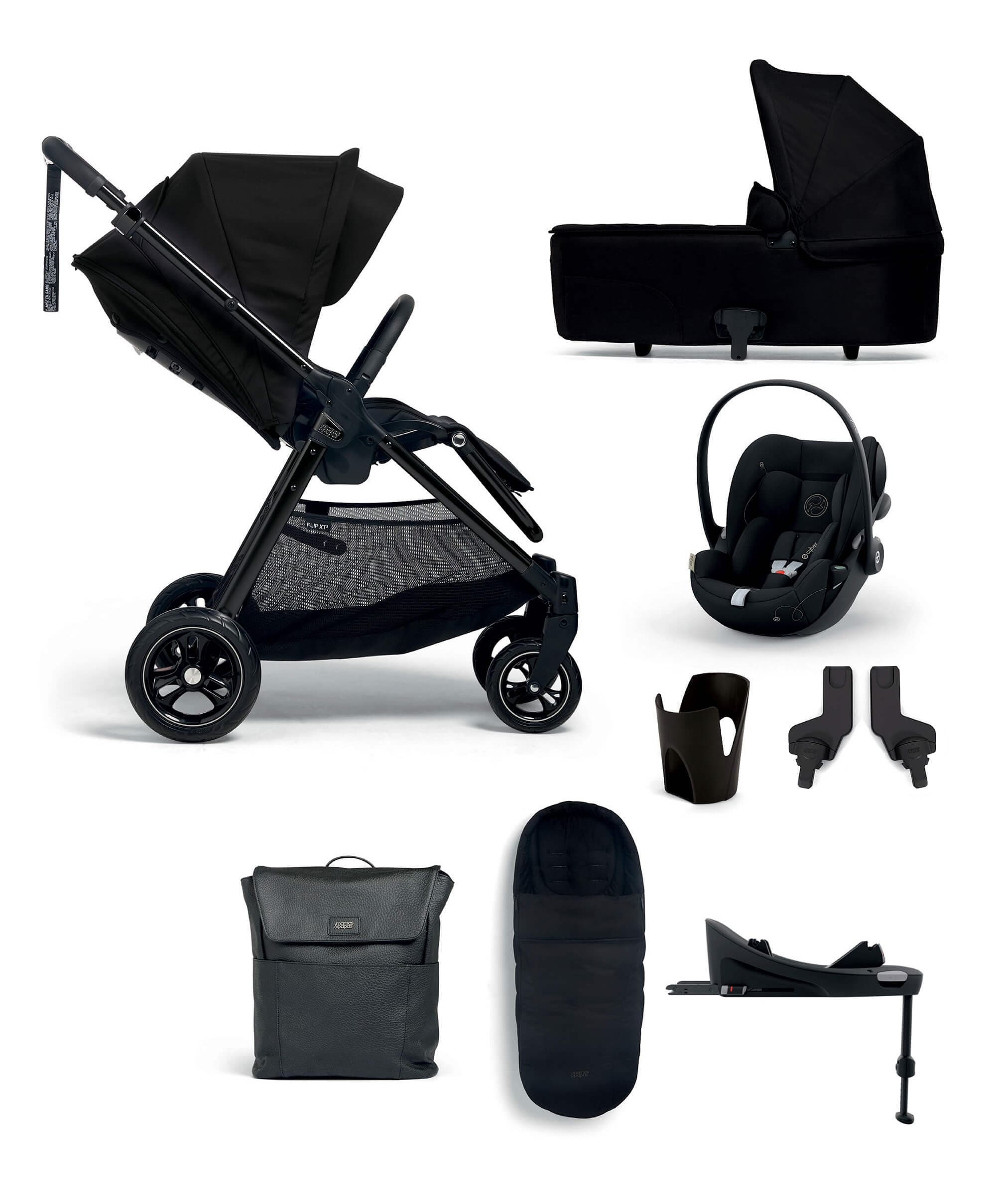 Flip XT³ Pushchair Complete Bundle with Cybex Cloud G Car Seat & Base (8 Pieces) - Ink