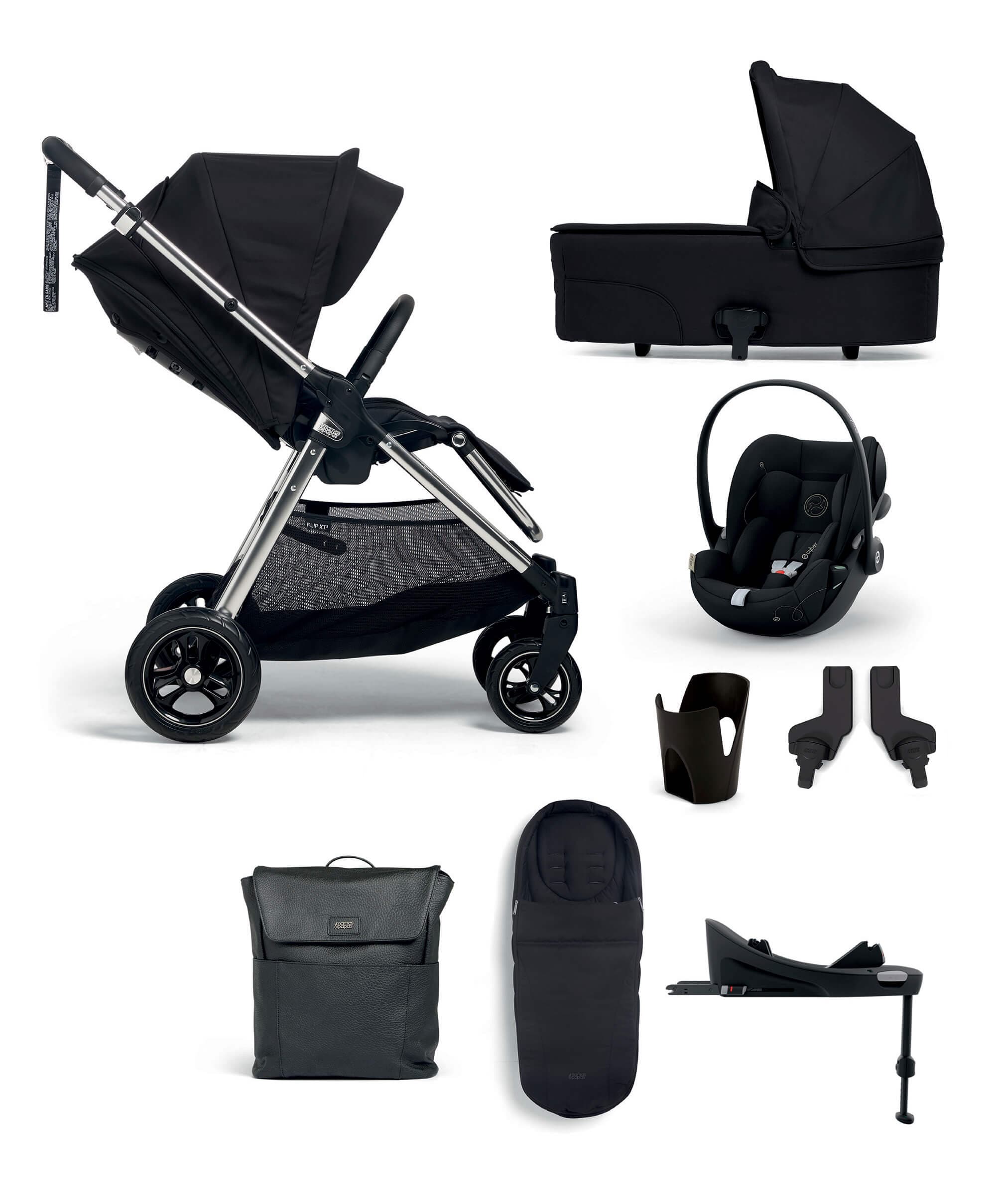 Flip XT³ Pushchair Complete Bundle with Cybex Cloud G Car Seat & Base (8 Pieces) - Slated Navy