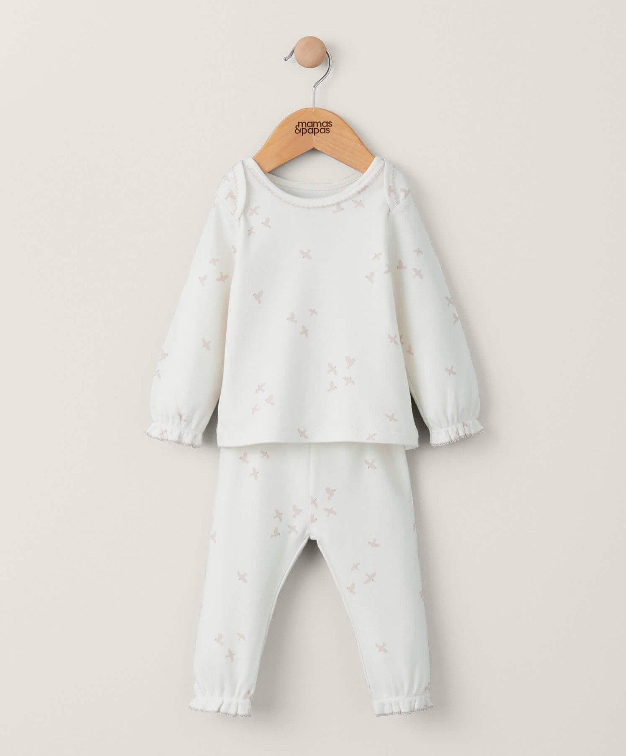 Flocking Bird Pyjamas (2 Piece) - Cream