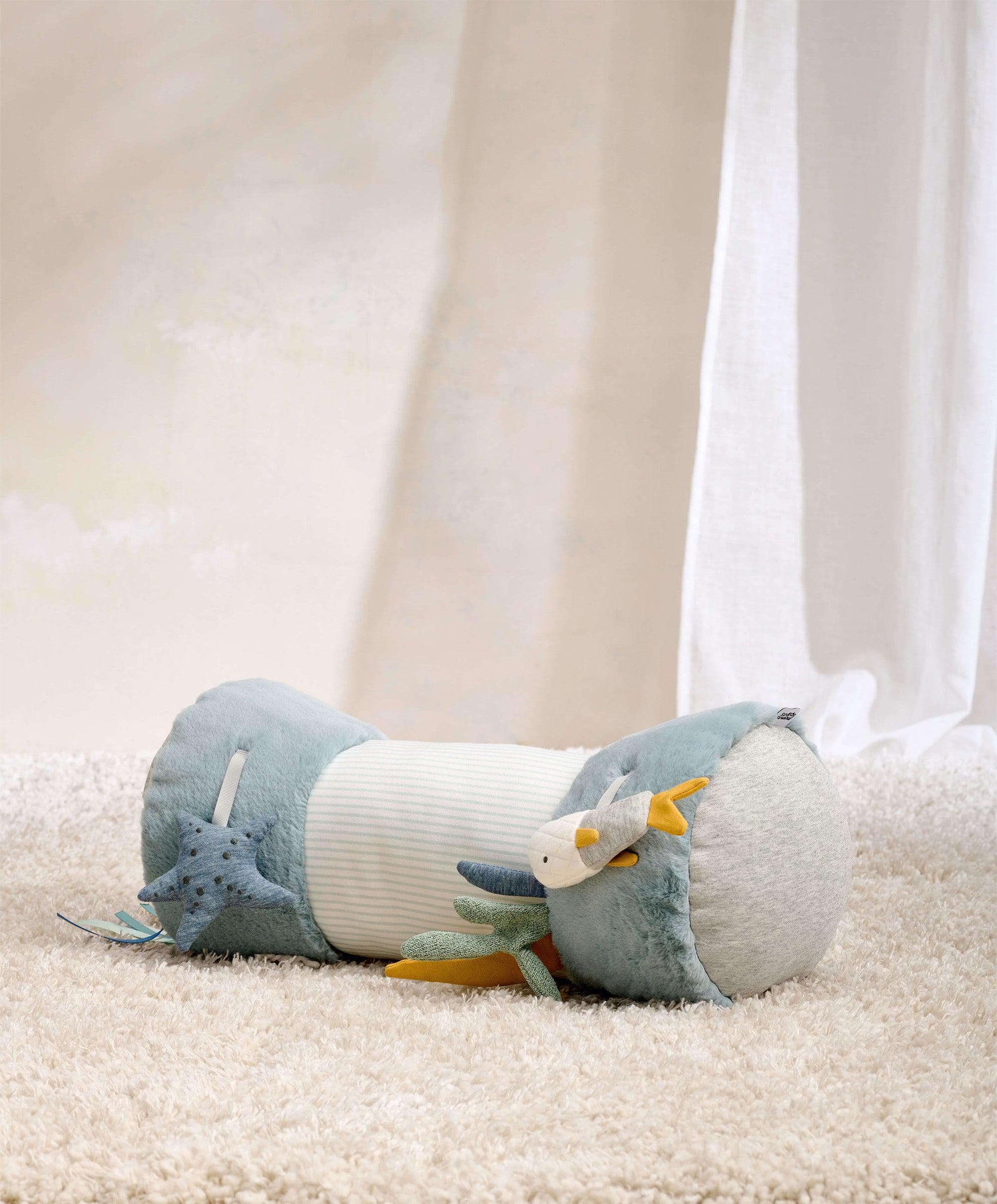 Welcome to the World Under the Sea Tummy Time Roll - Blue