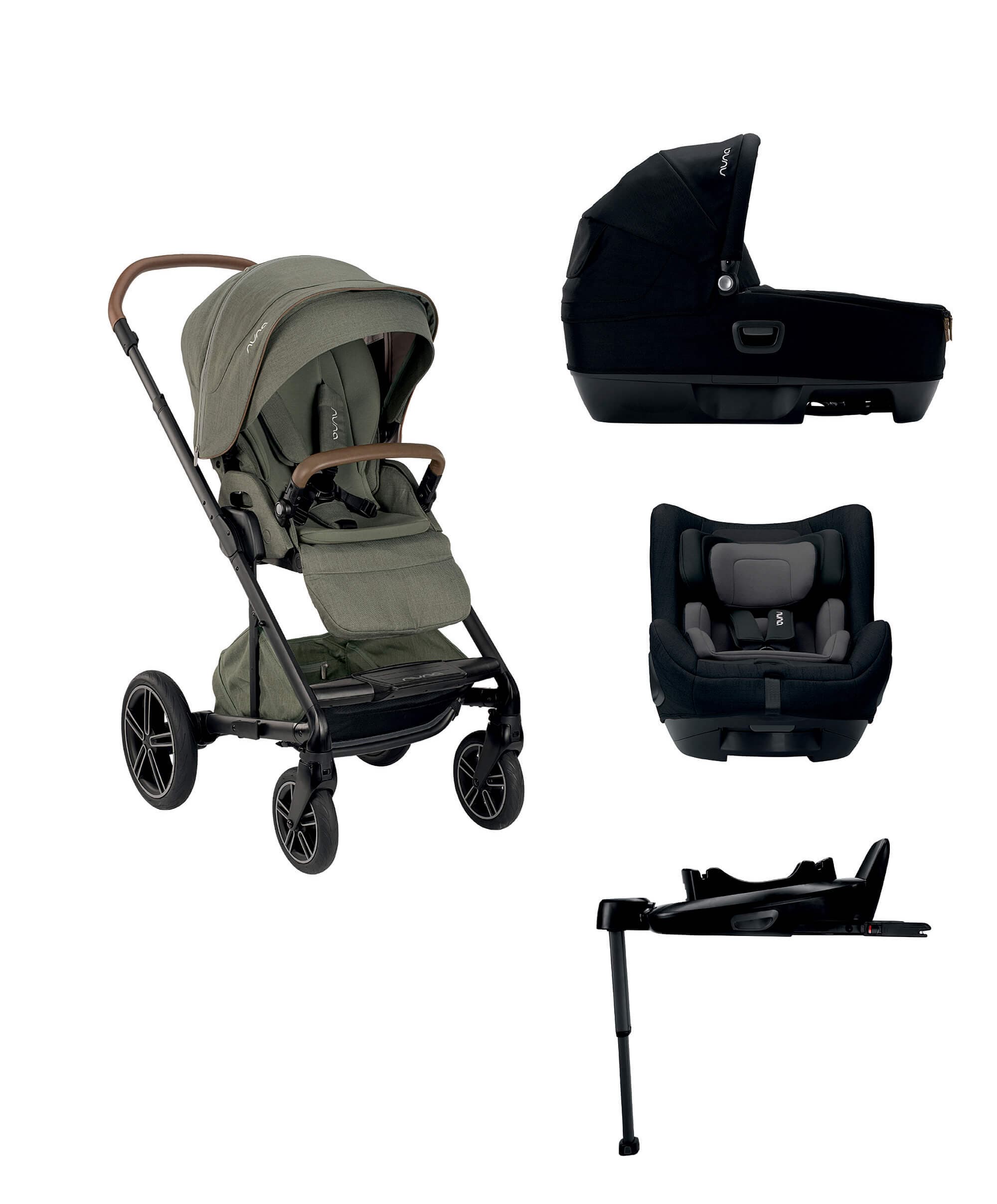 Nuna Mixx Next 4 Piece Pushchair Bundle - Pine/Caviar