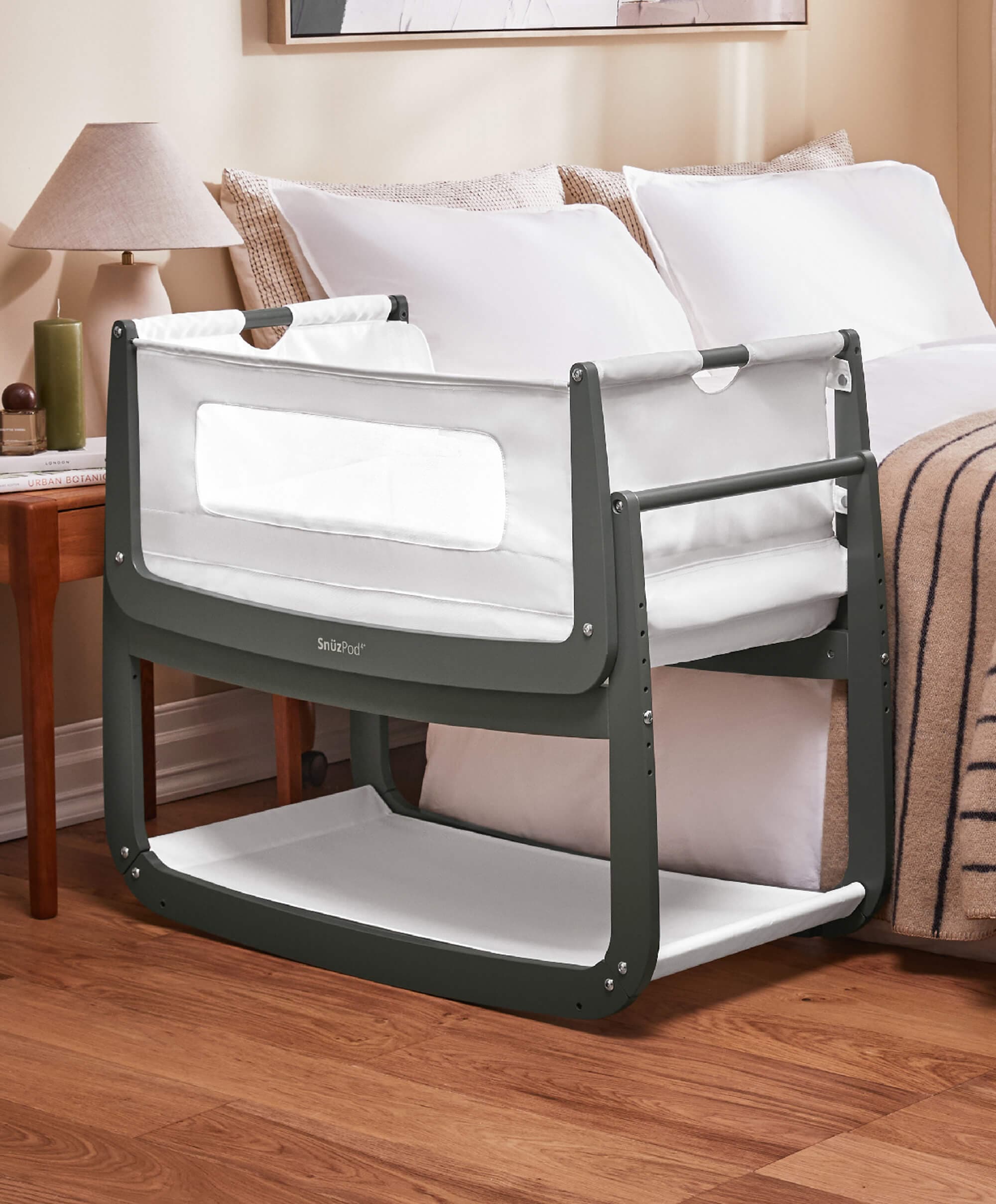 SnuzPod4 Bedside Crib - Sage Green