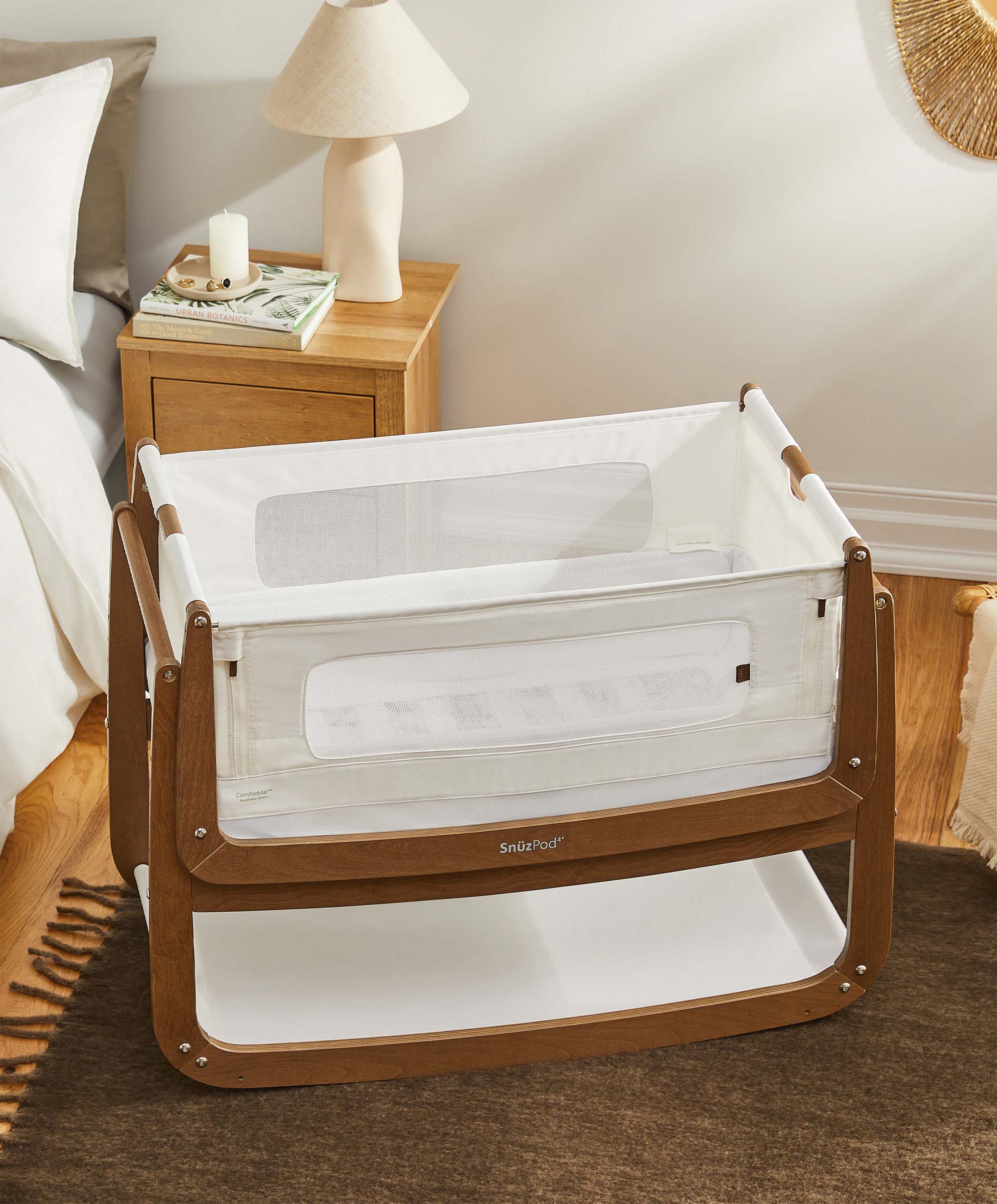 SnuzPod4 Bedside Crib - Walnut