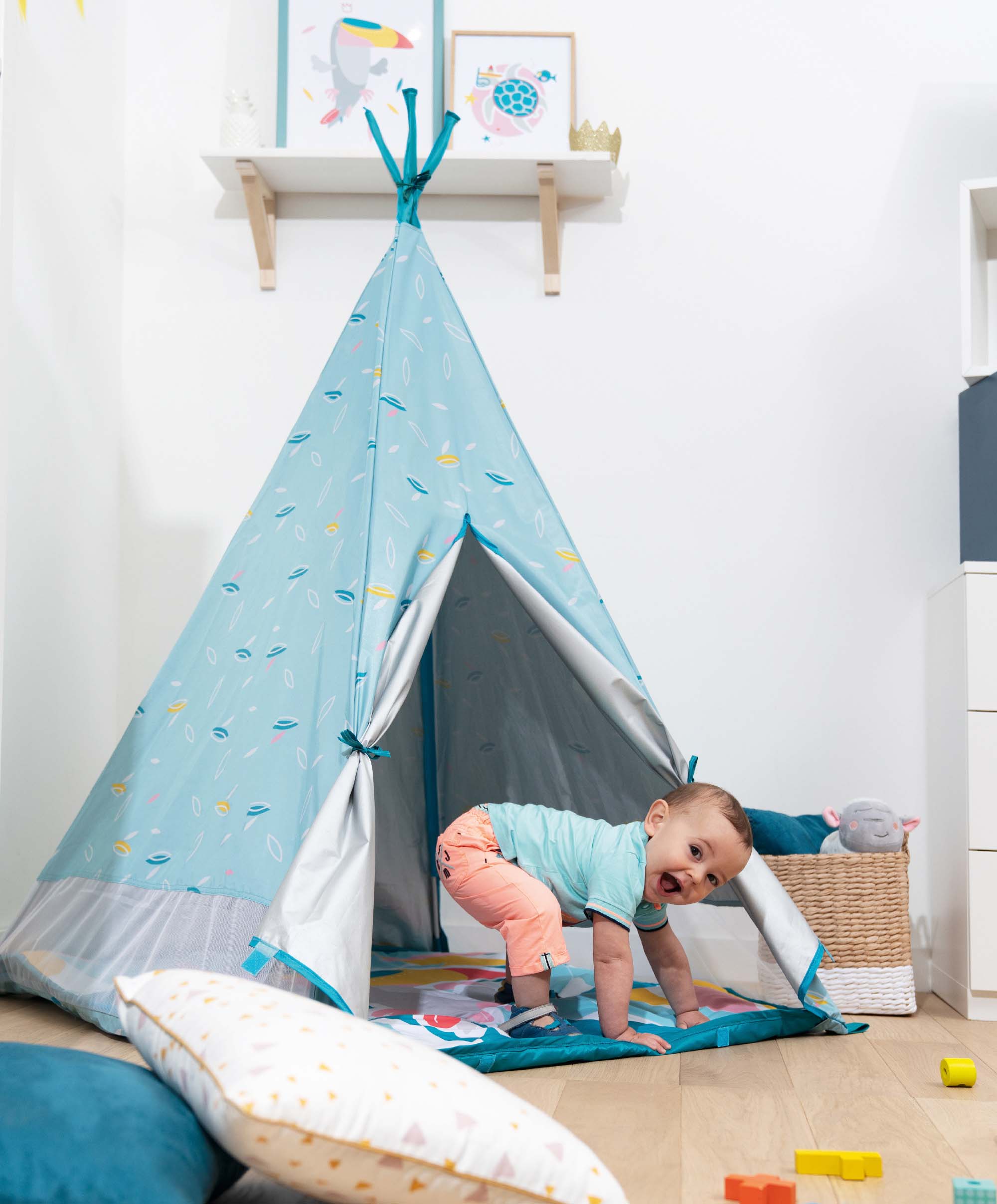 Babymoov Jungle Anti-UV In & Out Teepee Tent UPF 50+ - Blue