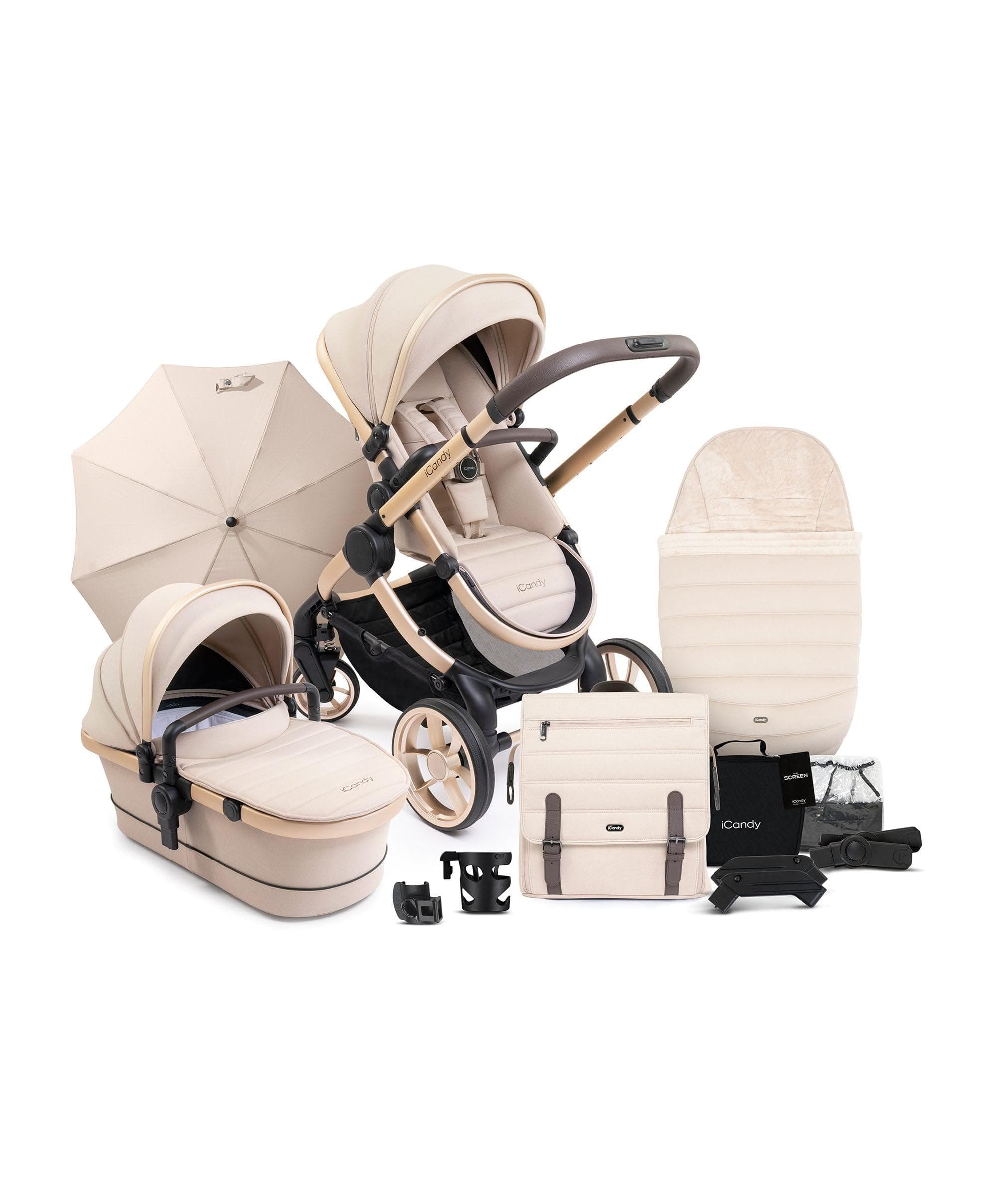 iCandy Peach 7 Complete Pushchair Bundle - Biscotti