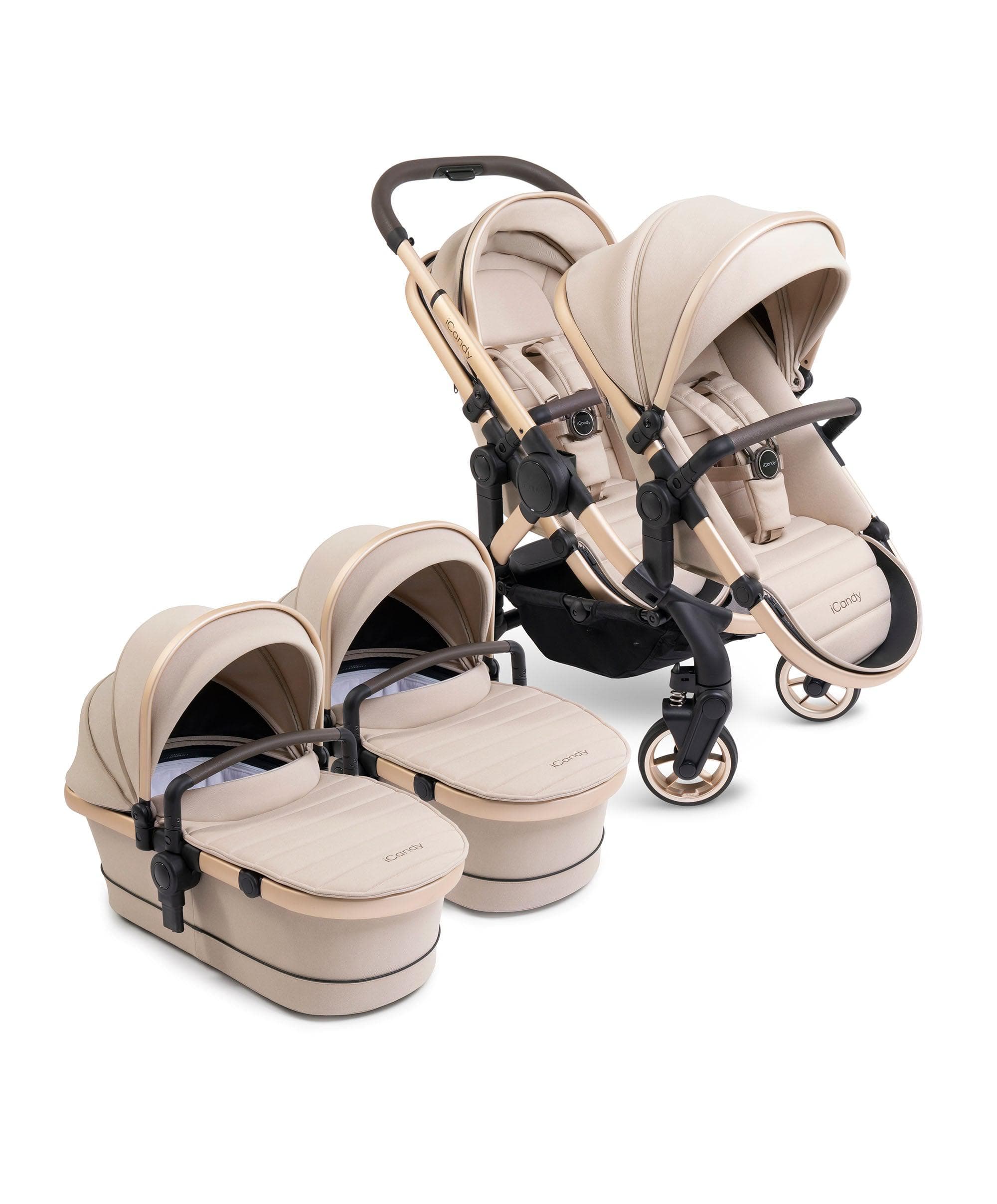 iCandy Peach 7 Twin Pushchair Bundle - Biscotti