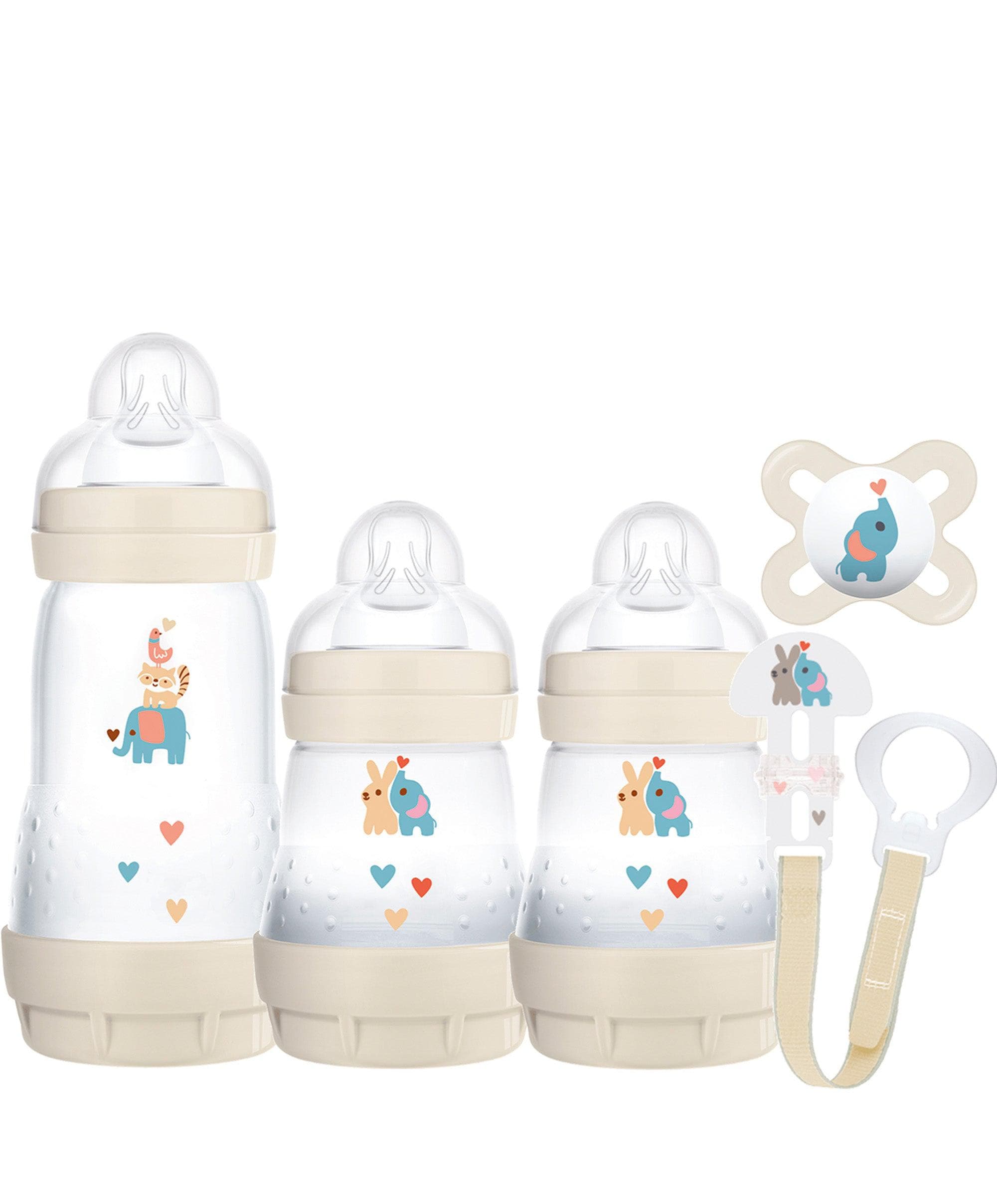 MAM Baby Easy Start™ Anti-Colic Bottles & Soother 5 Piece Newborn Gift Set - Ivory White