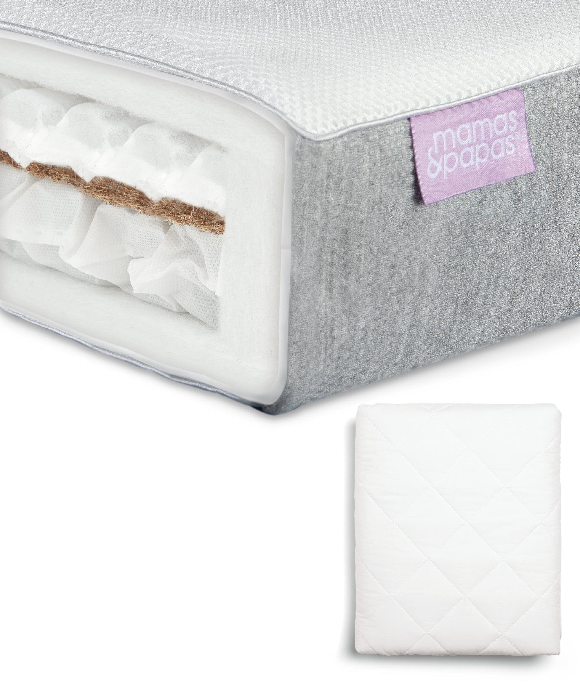 Luxury Twin Spring Cotbed Mattress & Quilted Waterproof Mattress Protector Bundle