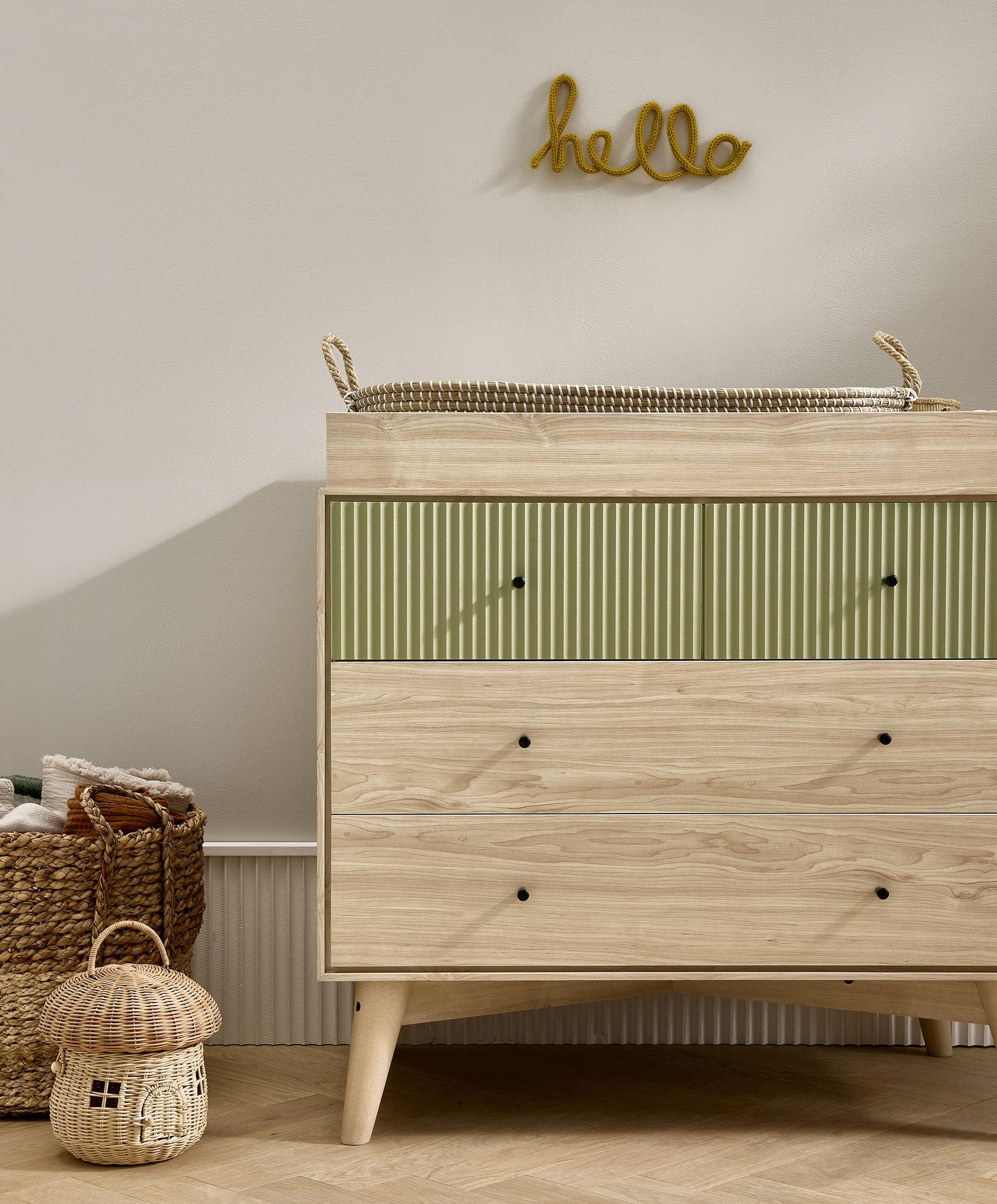 Coxley Nusery Dresser Changer - Natural/Olive Green