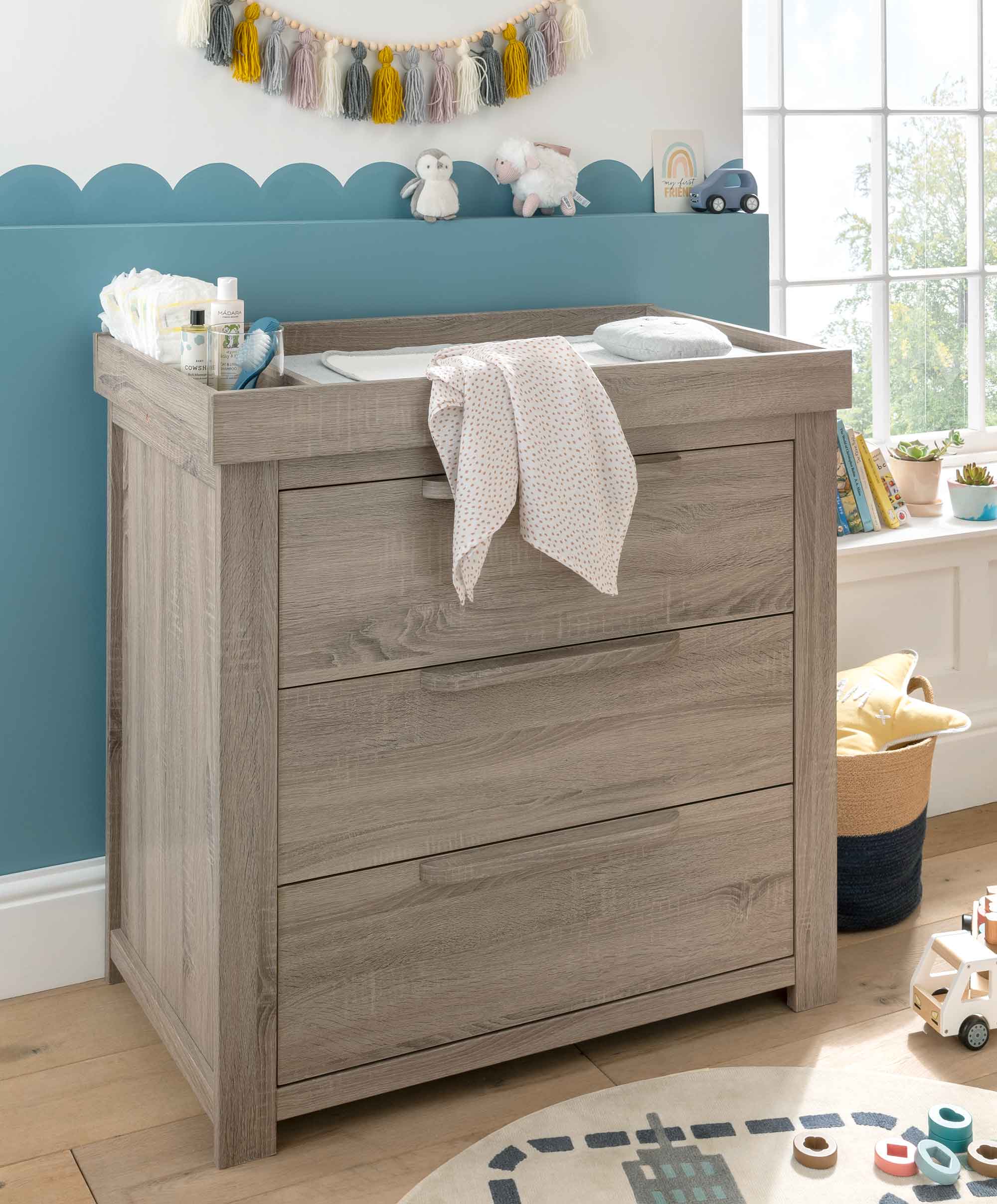 Franklin 3 Drawer Dresser & Changing Unit - Grey Wash