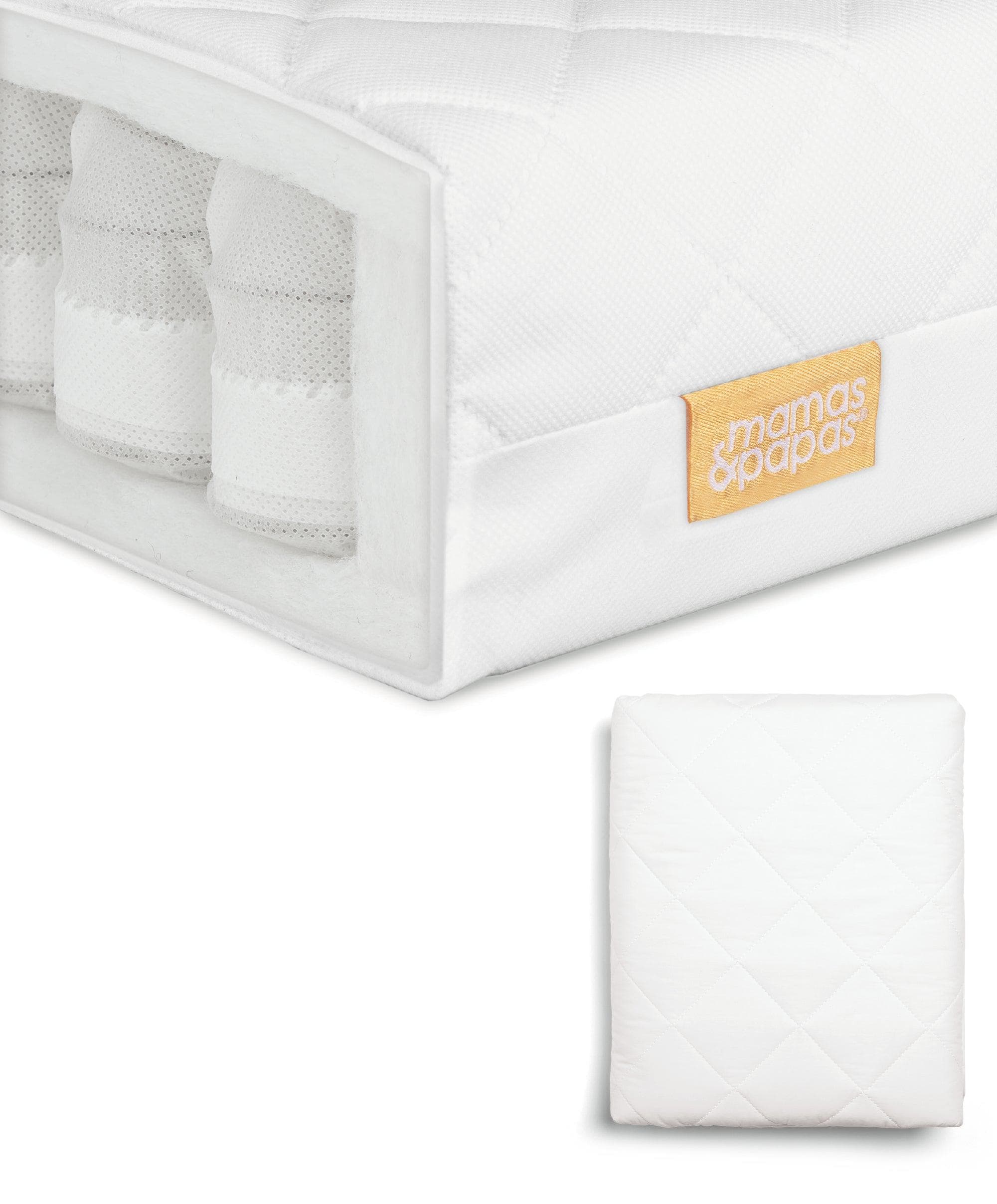 Essential Pocket Spring Cotbed Mattress & Quilted Waterproof Mattress Protector Bundle