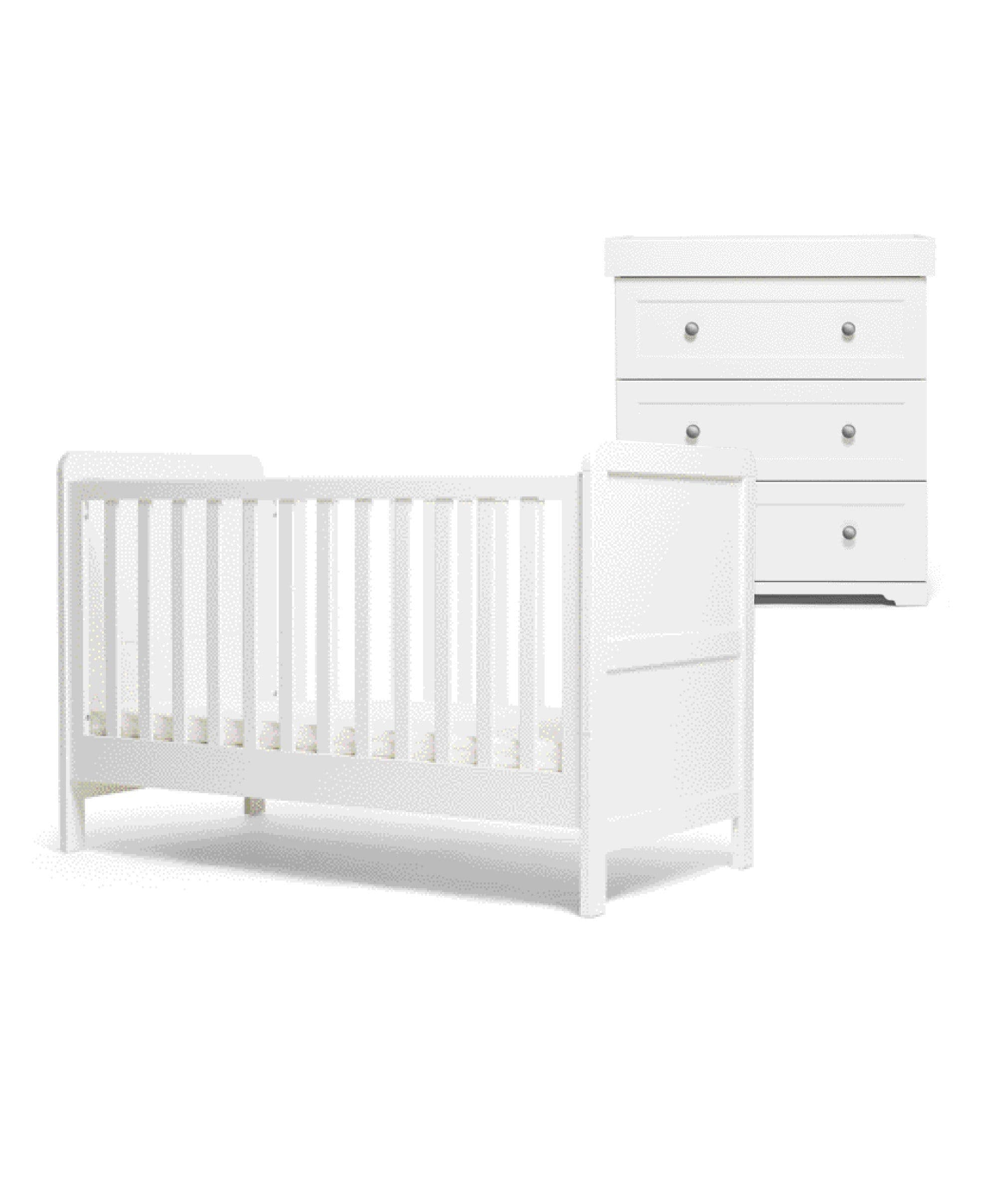 Ripley 2 Piece Cotbed Set with Dresser Changer - White