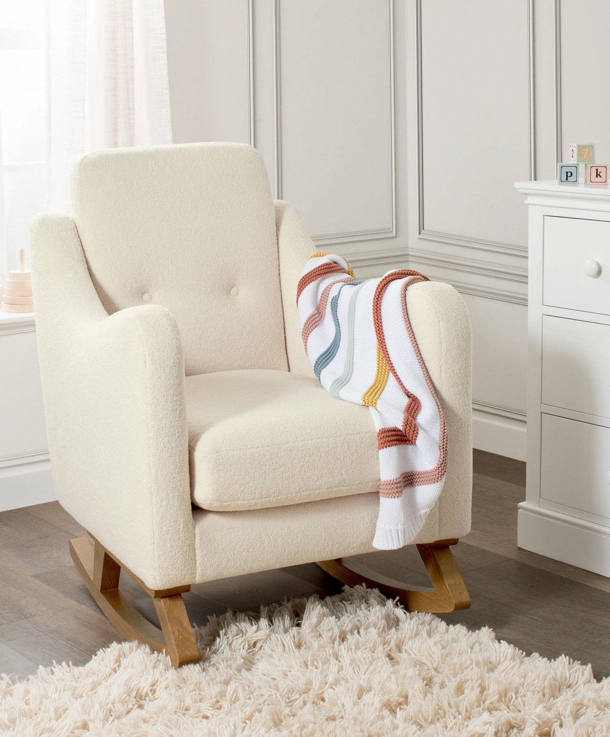 boucle nursing chair