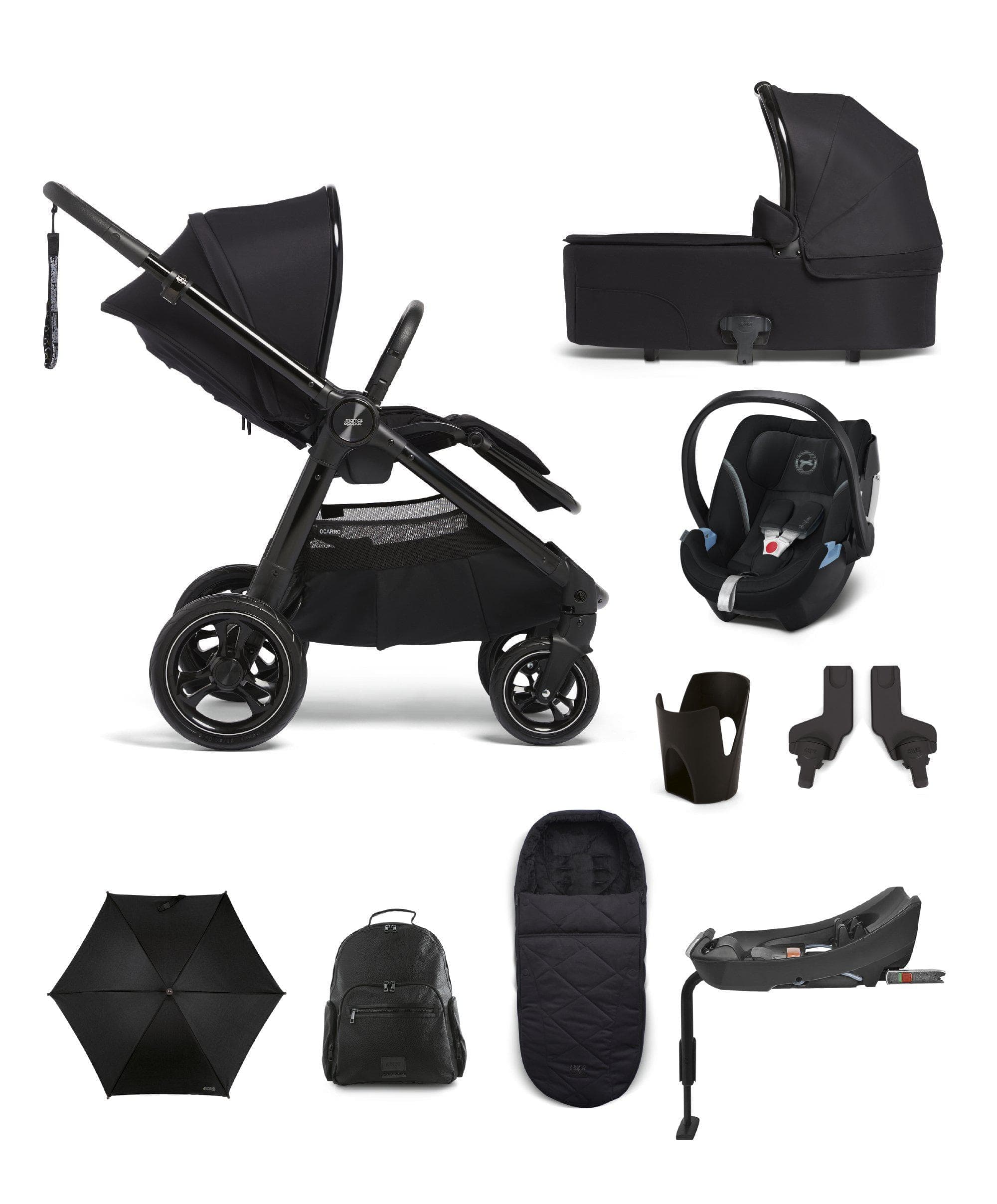 egg travel system just black