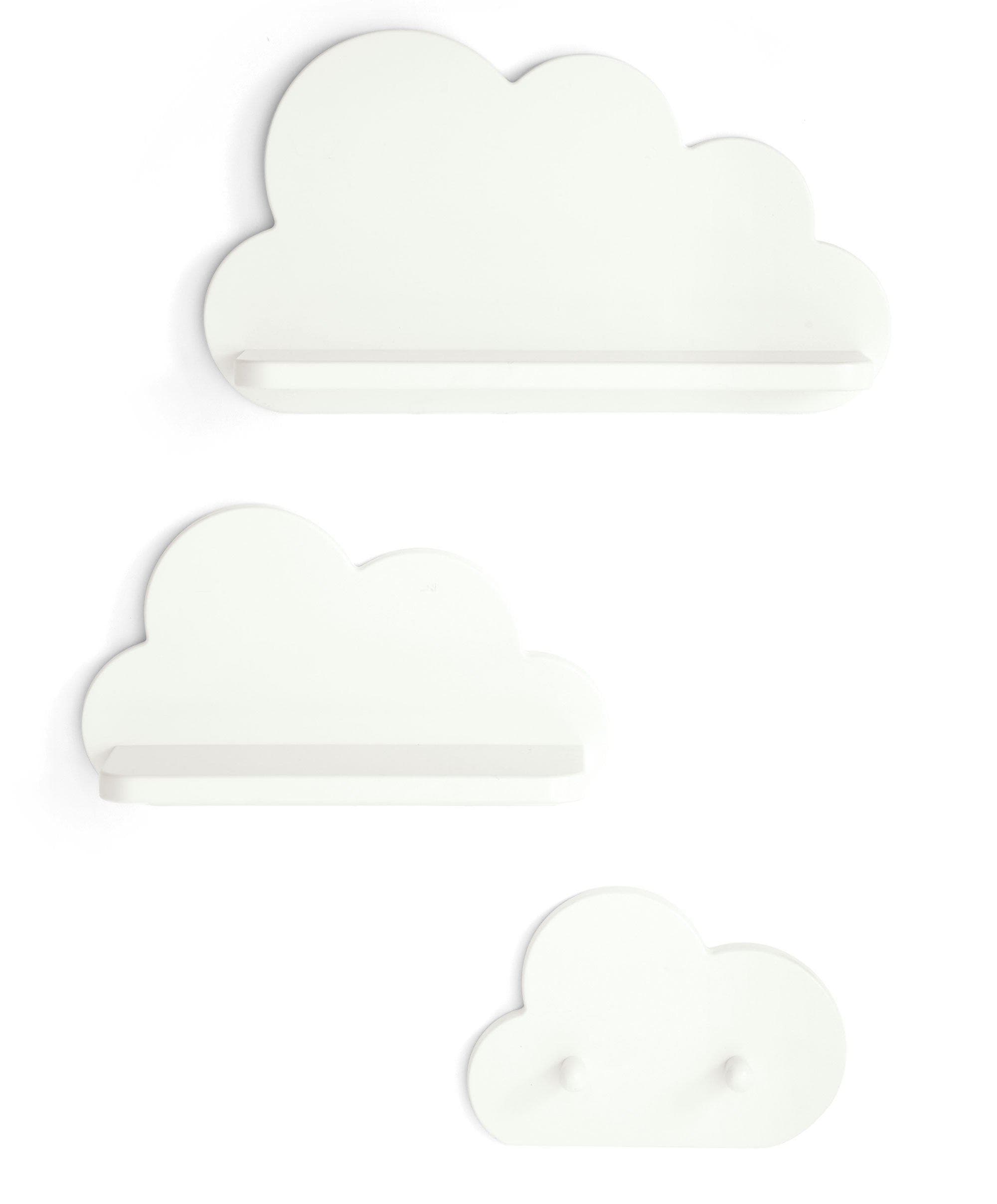 White Cloud Shelves and Coat Hook Set
