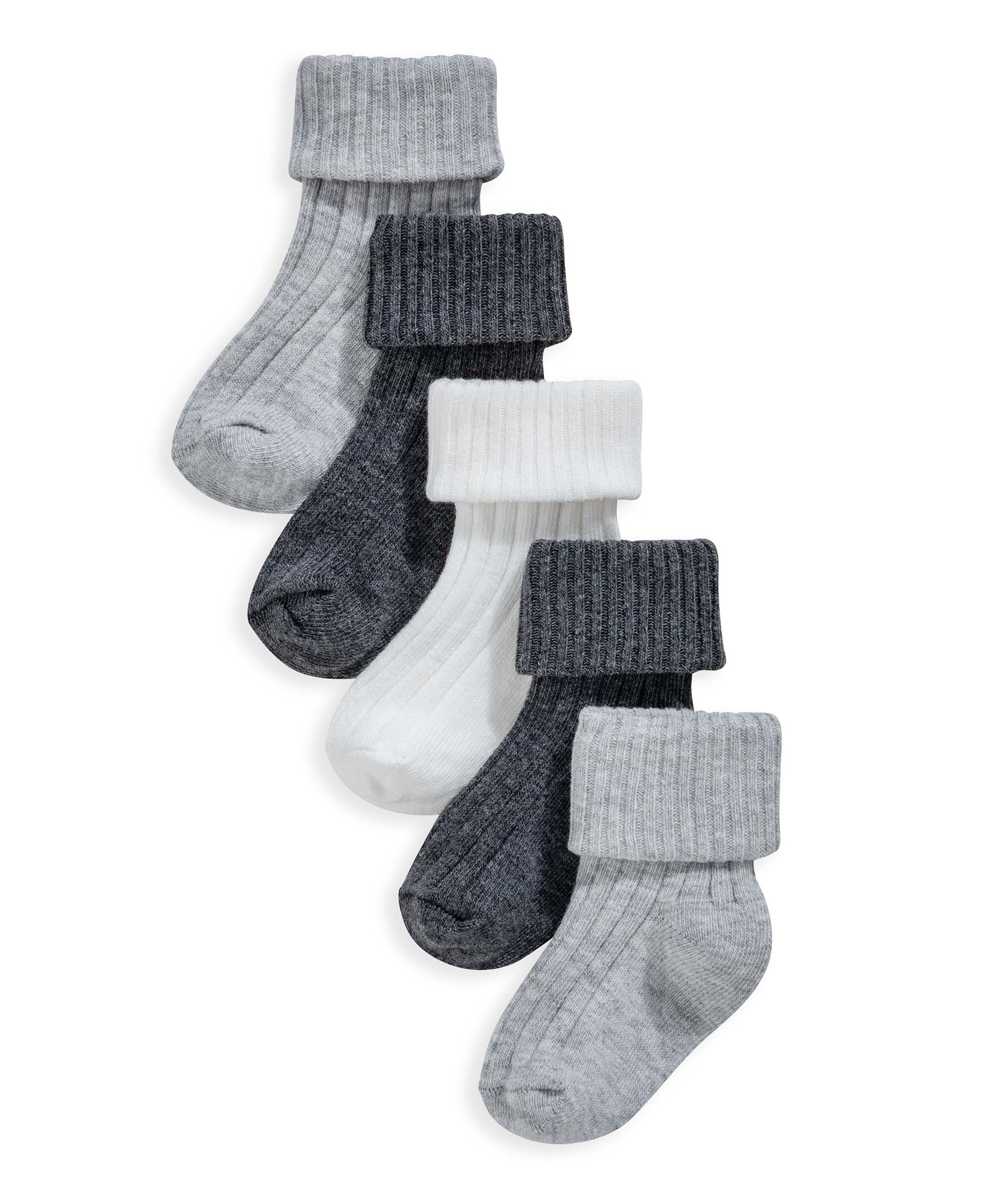 Grey Ribbed Socks Multipack - Set of 5