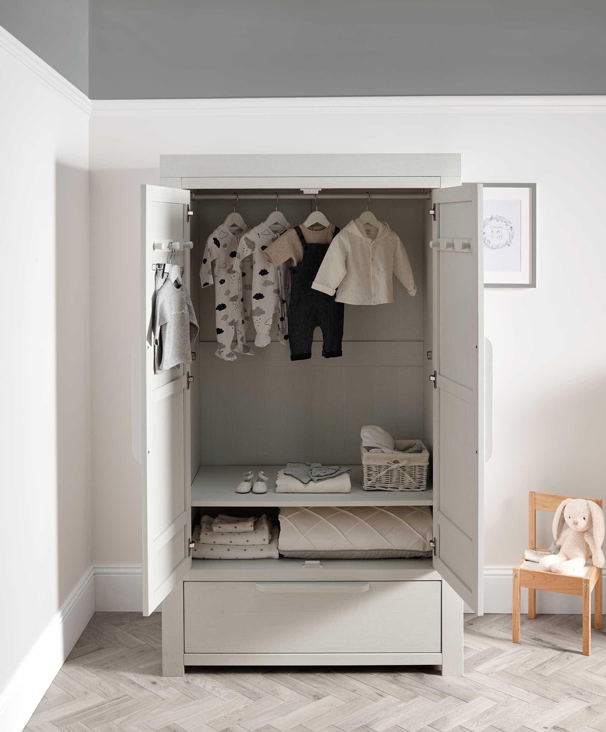 Franklin Nursery Wardrobe - White Wash