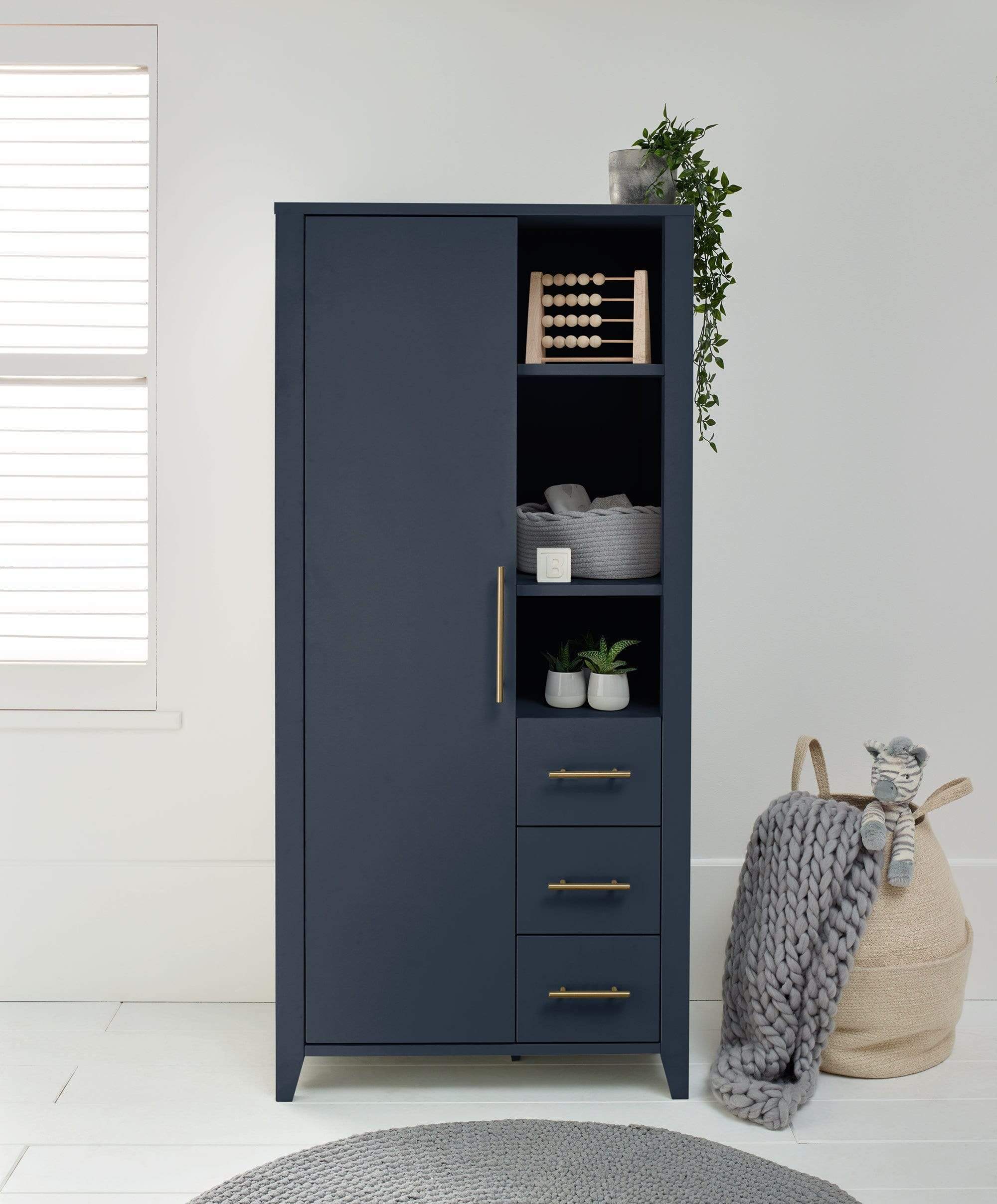 Melfi Compact Storage Nursery Wardrobe - Midnight