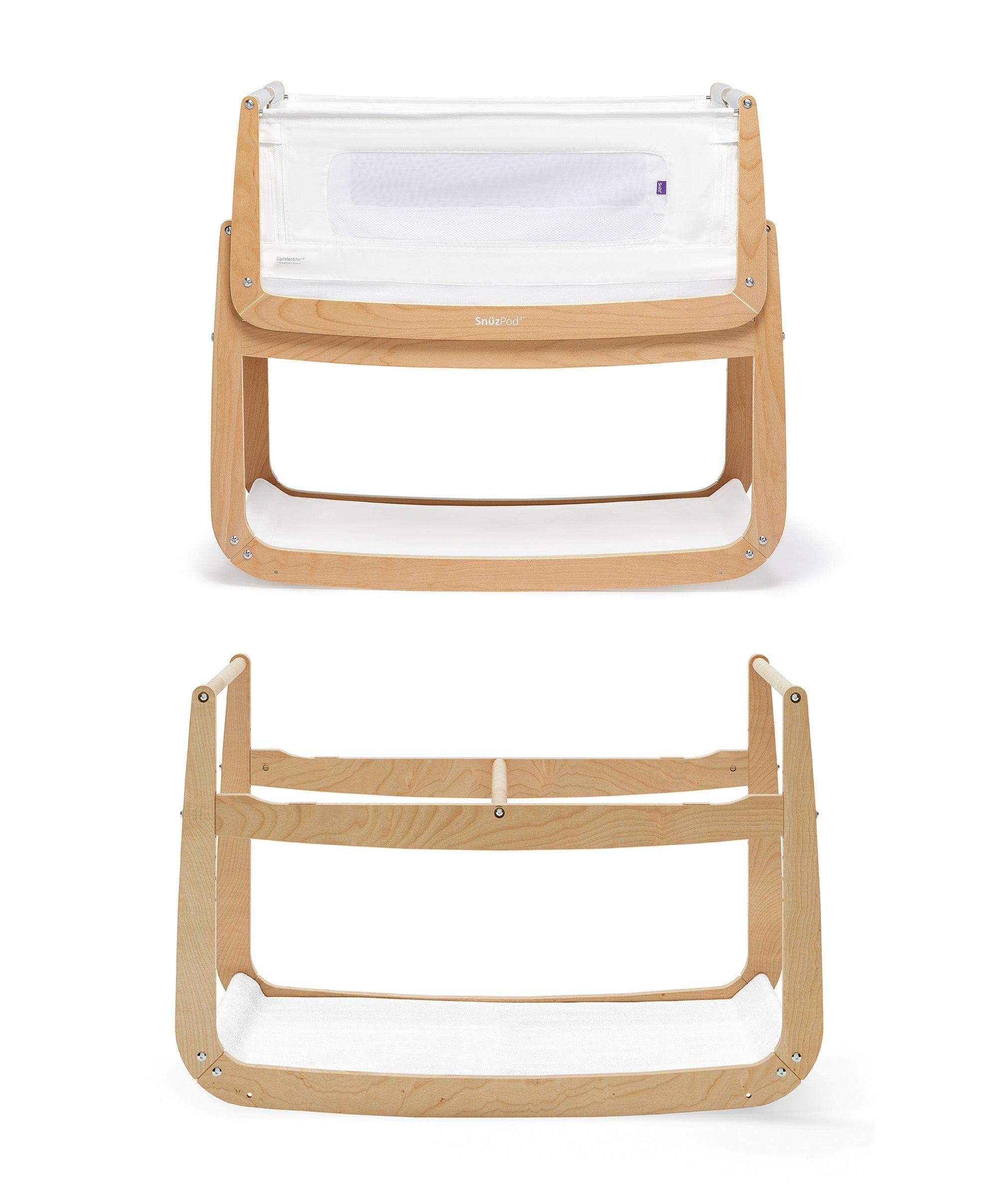 SnuzPod4 Bedside Crib & Extra Stand In Natural