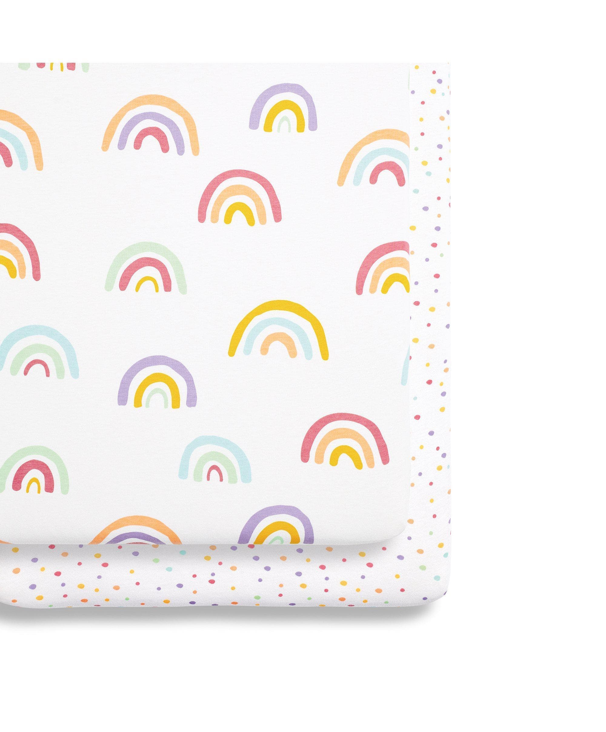 Snuz Fitted Crib Sheets 2 Pack - Rainbow