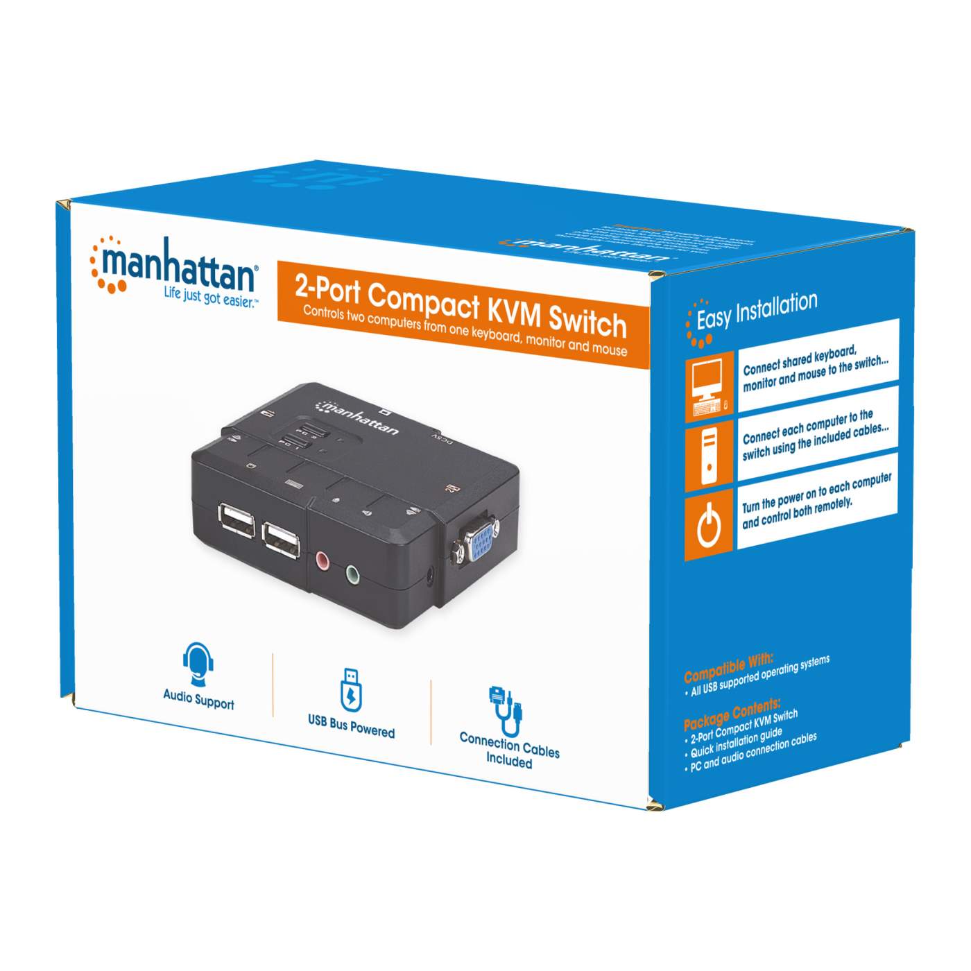 Manhattan 4-Port Compact KVM Switch (151269)