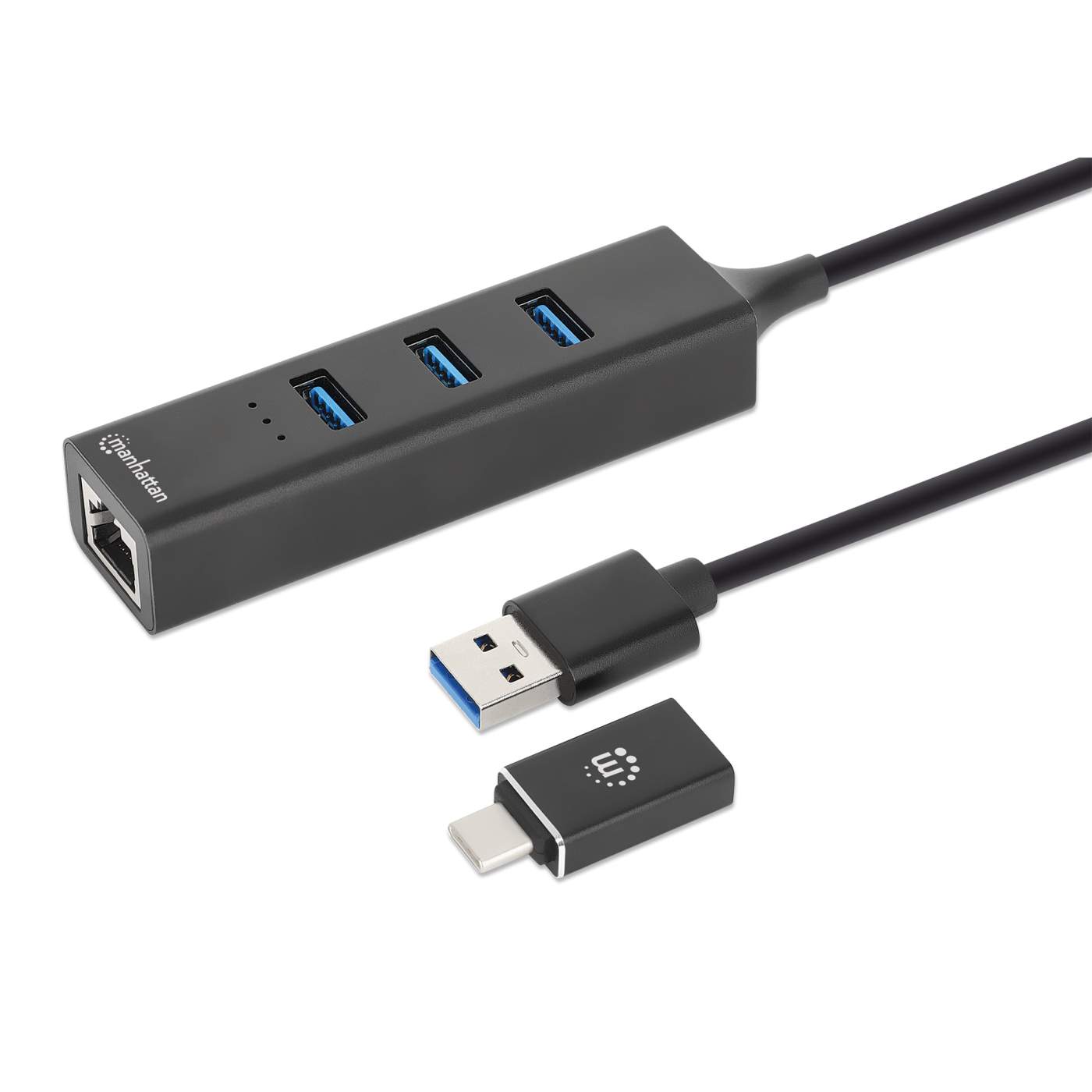 Manhattan 4-Port USB 3.2 Gen 1 Hub (USB-C to USB-A) 164924 - The Home Depot