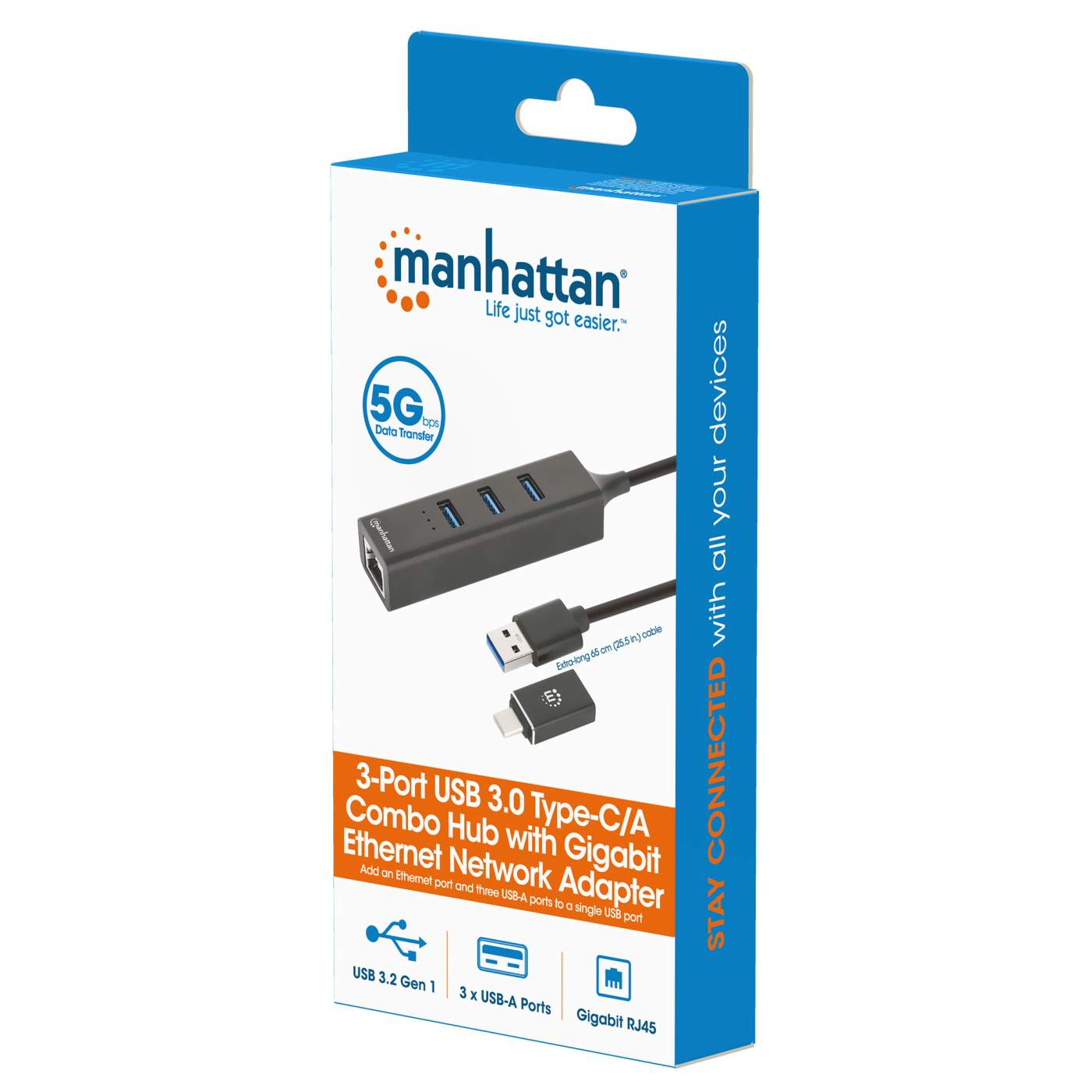 Adaptateur USB 2.0 Vers RJ45 Manhattan