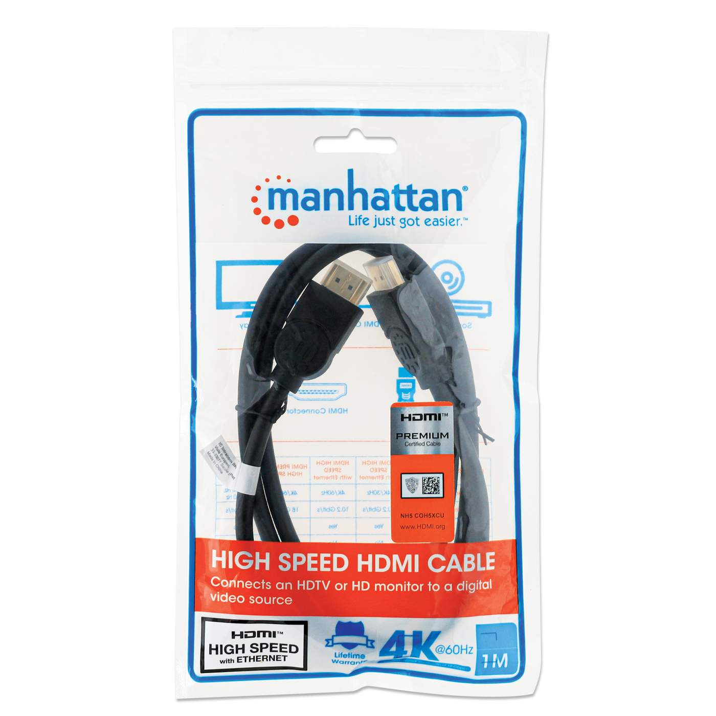 Manhattan High Speed HDMI Cable with Ethernet (323239)