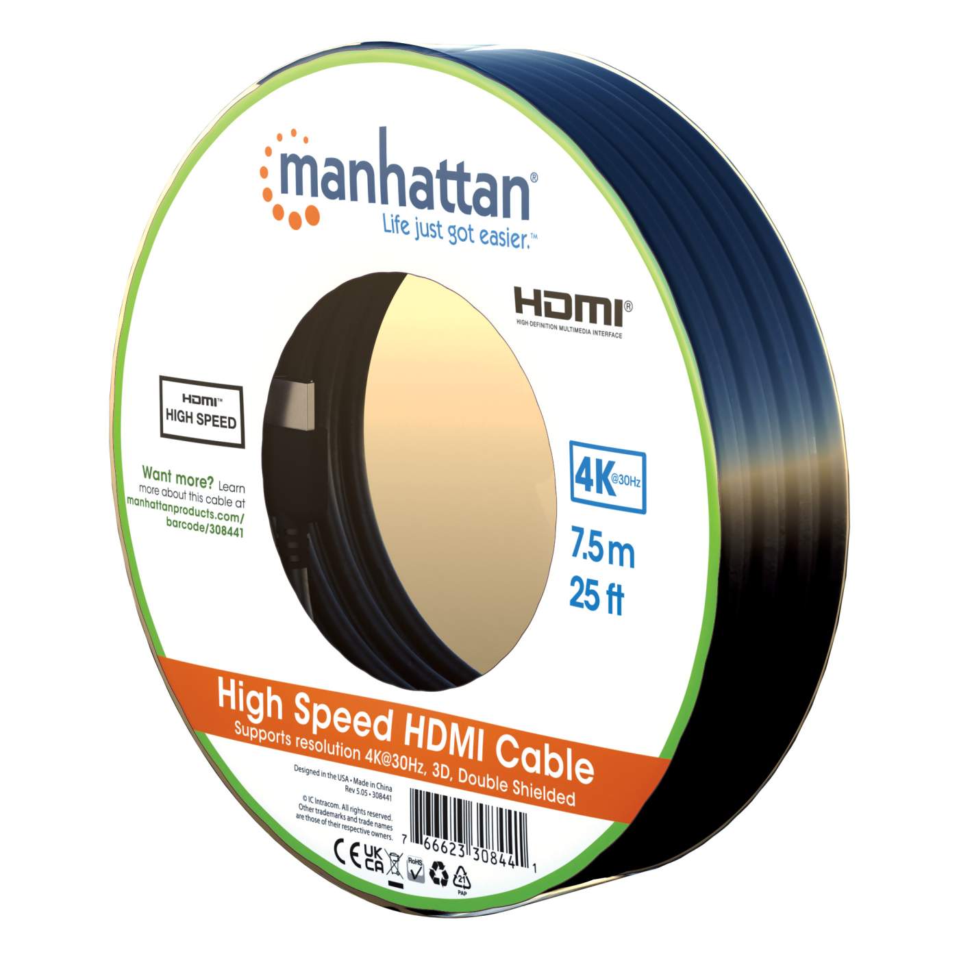 Manhattan Cable Óptico Activo HDMI de Alta Velocidad con conector HDMI  desmontable (355513)