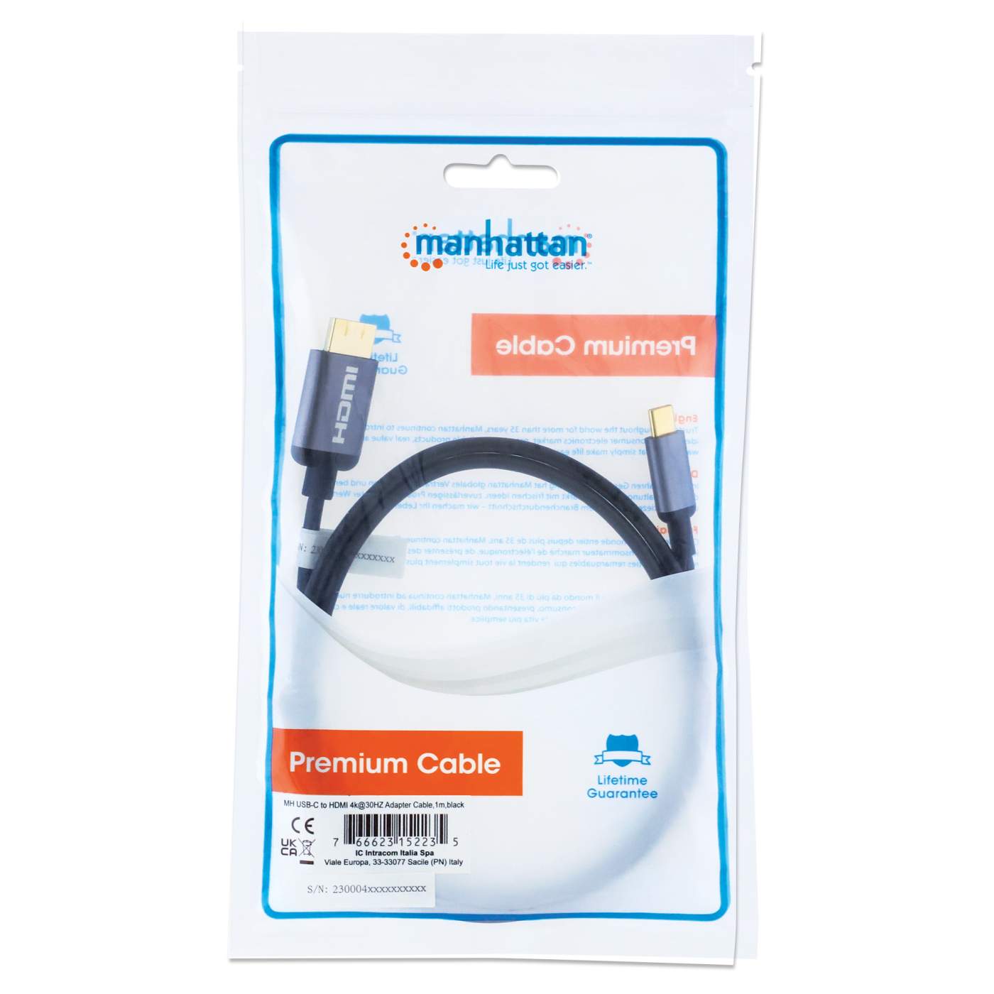 Master Distributor de las marcas MANHATTAN e INTELLINET. Convertidor USB  2.0 / USB-C a Tarjeta Sonido 3.5 mm, cable con controles Manhattan 153560