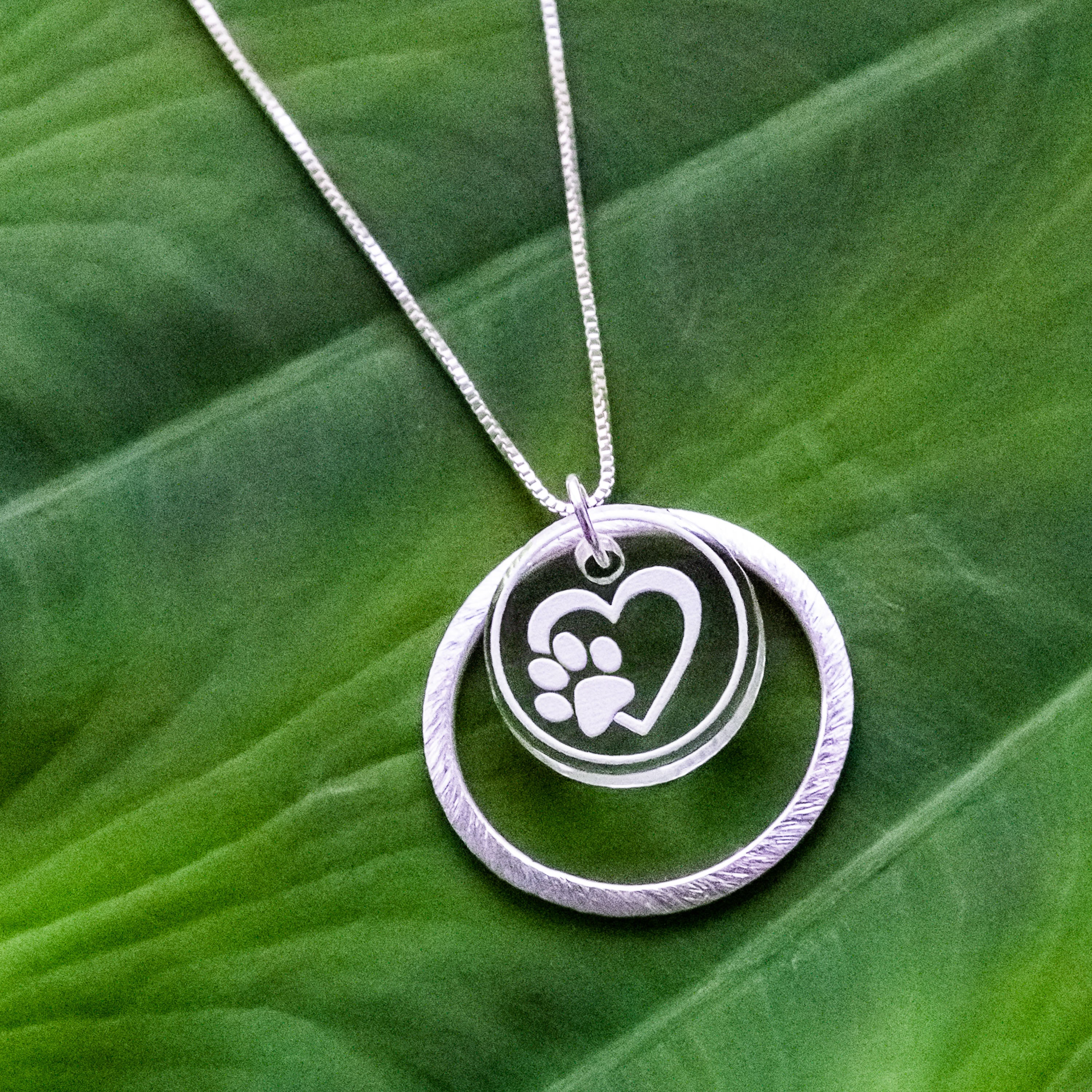 Our Cause for Paws Sterling Silver Open Locket Pendant Necklace