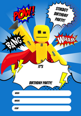 StikBot Party Invitation - Super StikBot