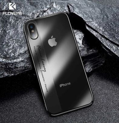 Floveme Luxury Plated Rubber Cover for iPhone X/XS - Black