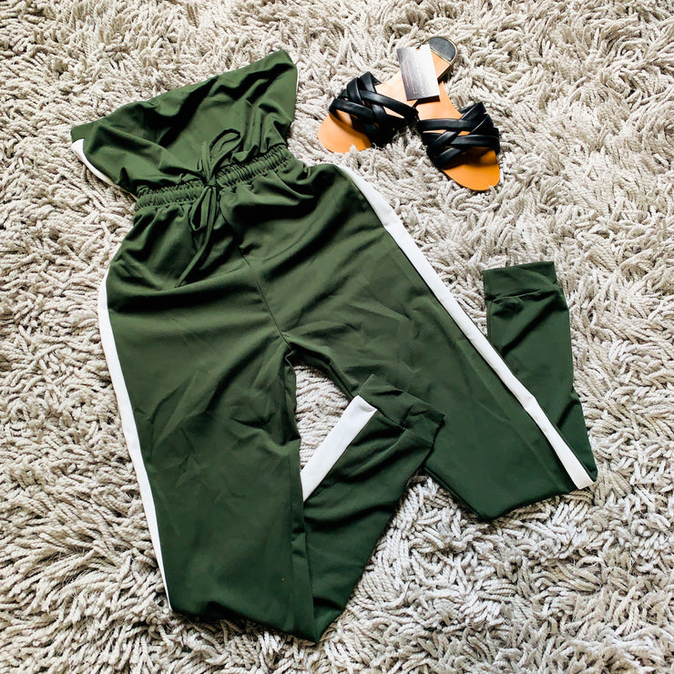 olive green lacoste jumpsuit