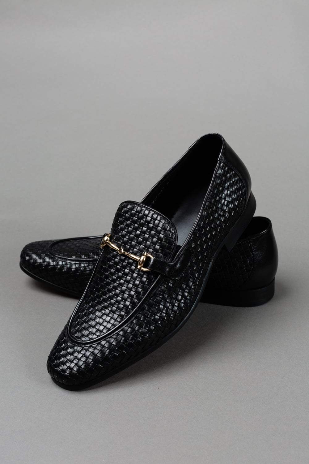 Woven Black Leather Loafer – VAVCI
