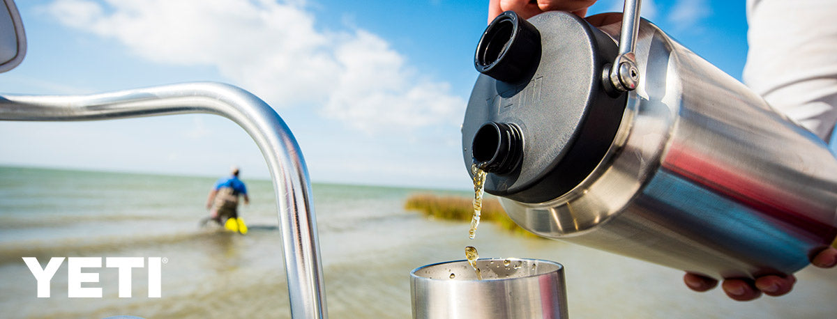 yeti flask pouring drink