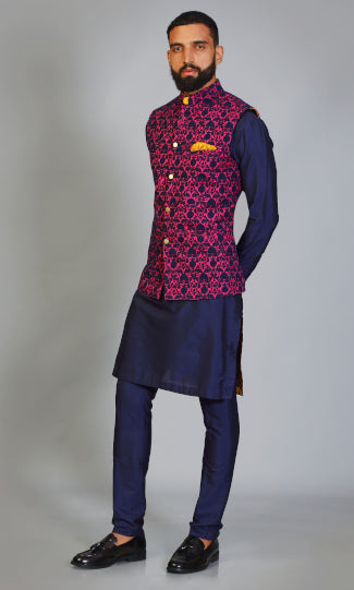 Printed waistcoat (Nehru jacket with Kurta)