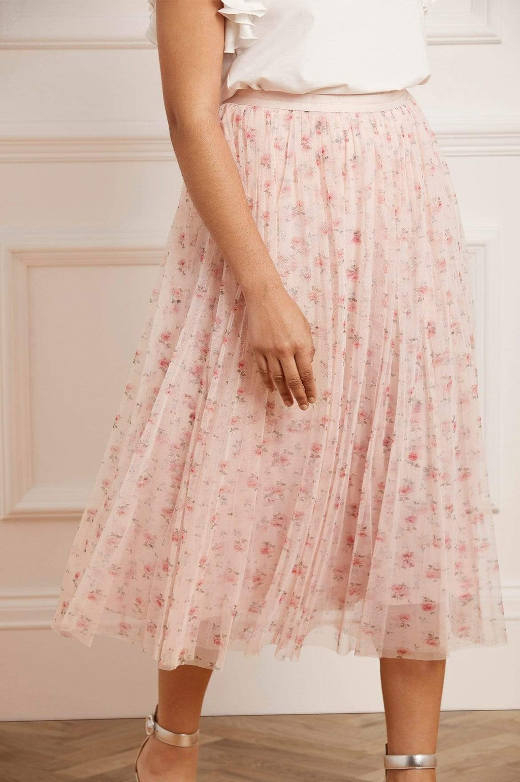 Bijou Tulle Midaxi Skirt – Pink 