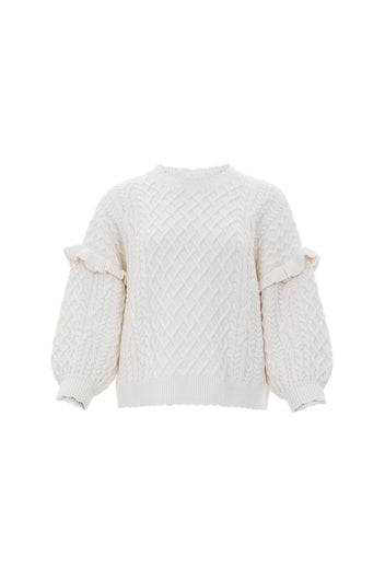 Elsie Cable Short Jumper – Champagne | Needle & Thread