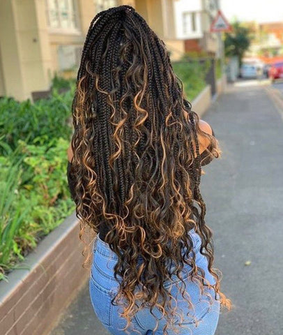 Black woman, goddess braids