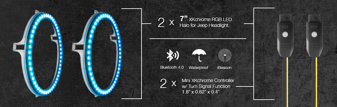 4pc 15″ Wheel Ring Light Kit XKchrome App controlled w/ Turn Signal  Function – Automotive Custom Lighting