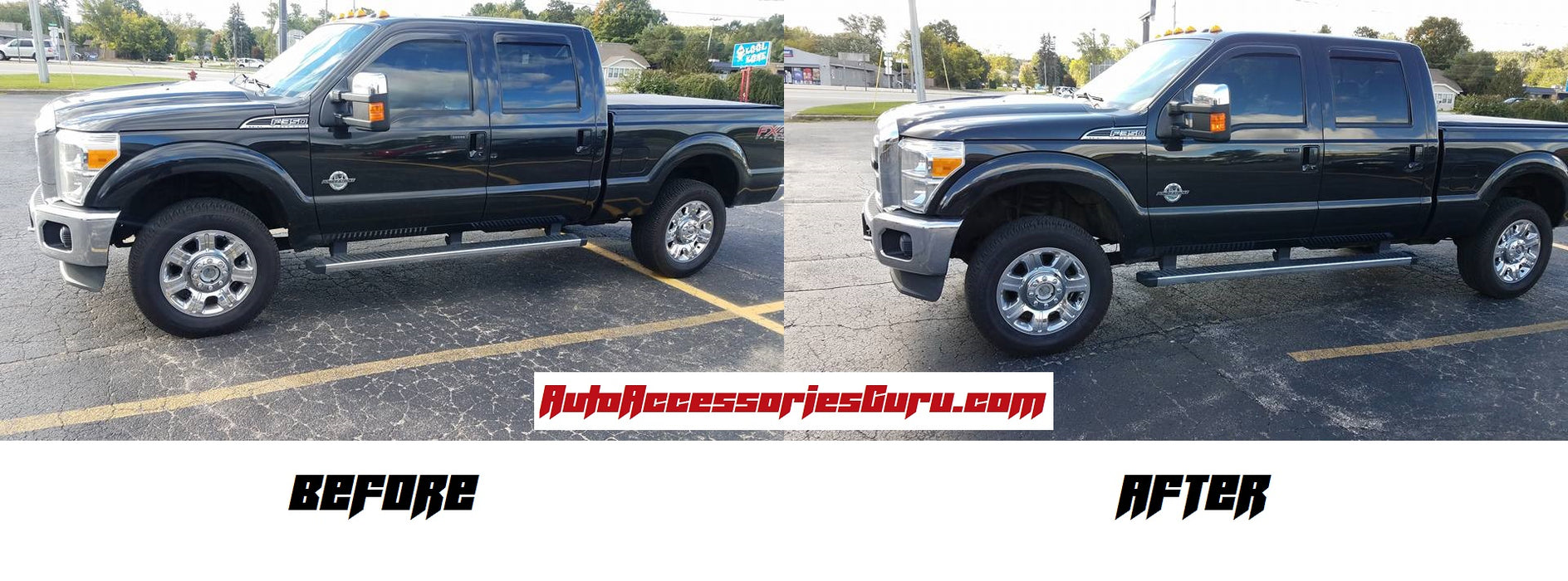 ford f250 leveling kit before and after