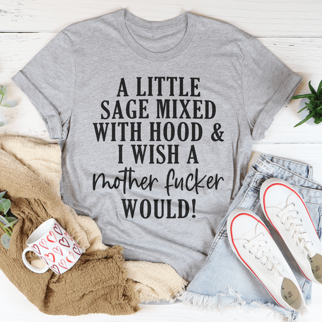 A Little Sage Mixed With Hood Tee - Unisex/Women