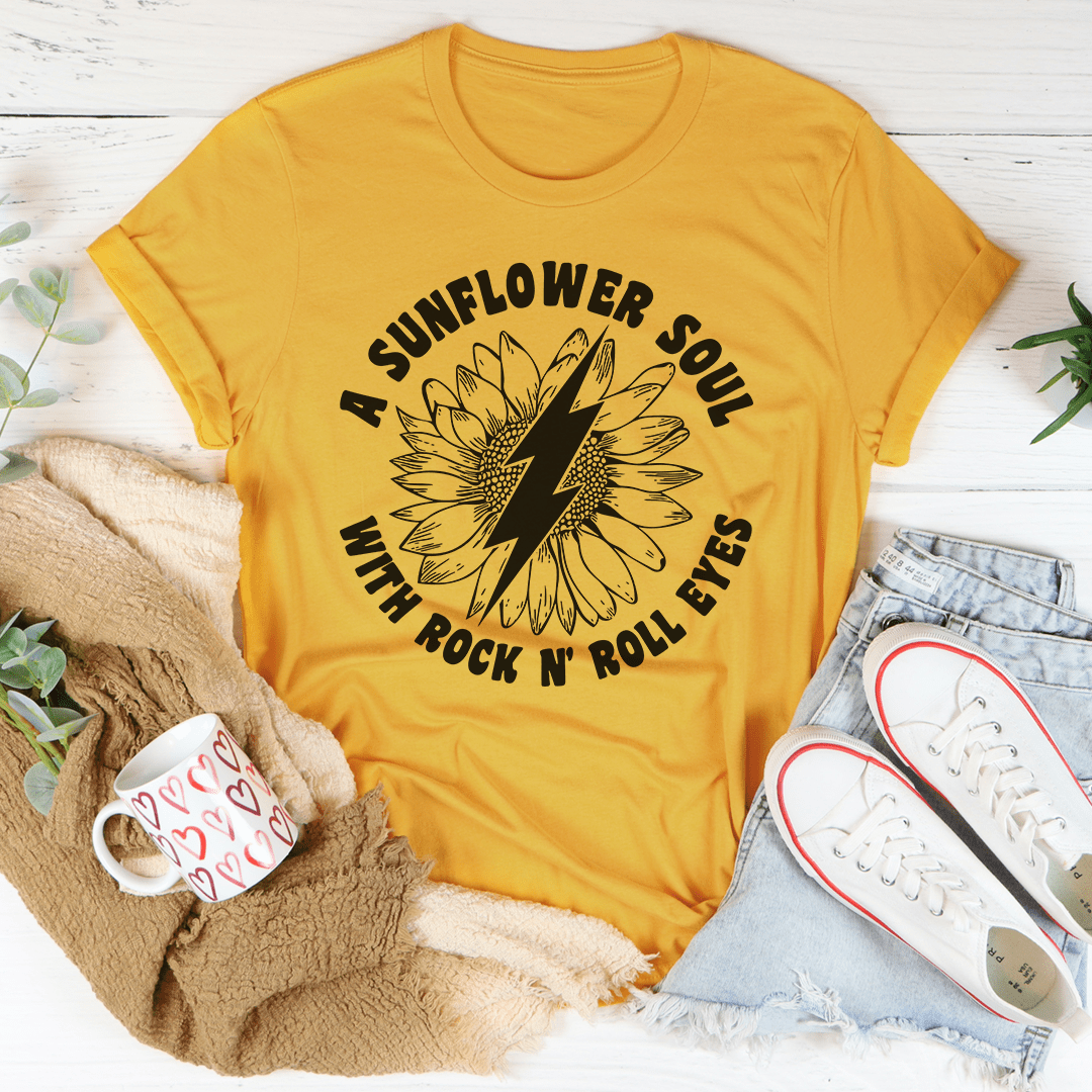 Sunflower Soul & Rock N Roll Eyes Tee - Unisex/Women