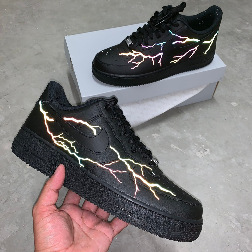 black rainbow air force ones