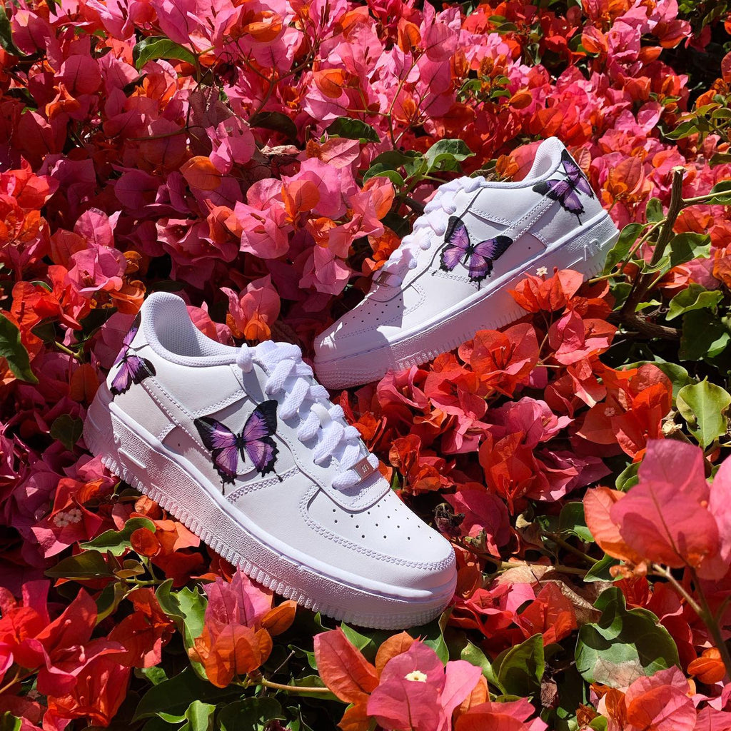 pink butterfly air force ones