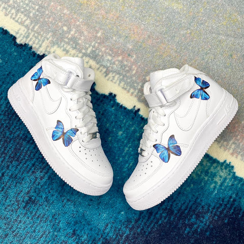 blue hd clear butterfly air force 1