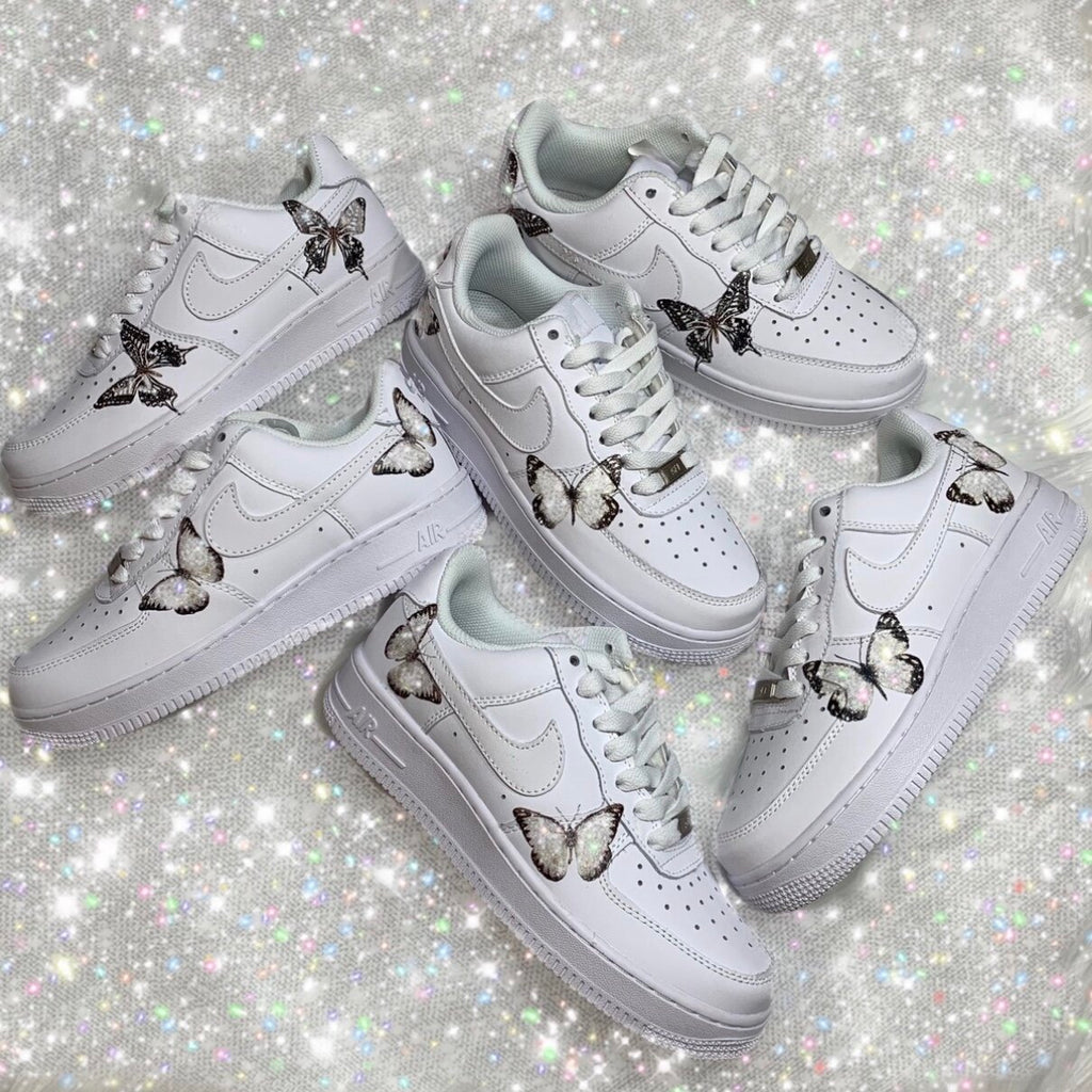 grey sparkly air force 1