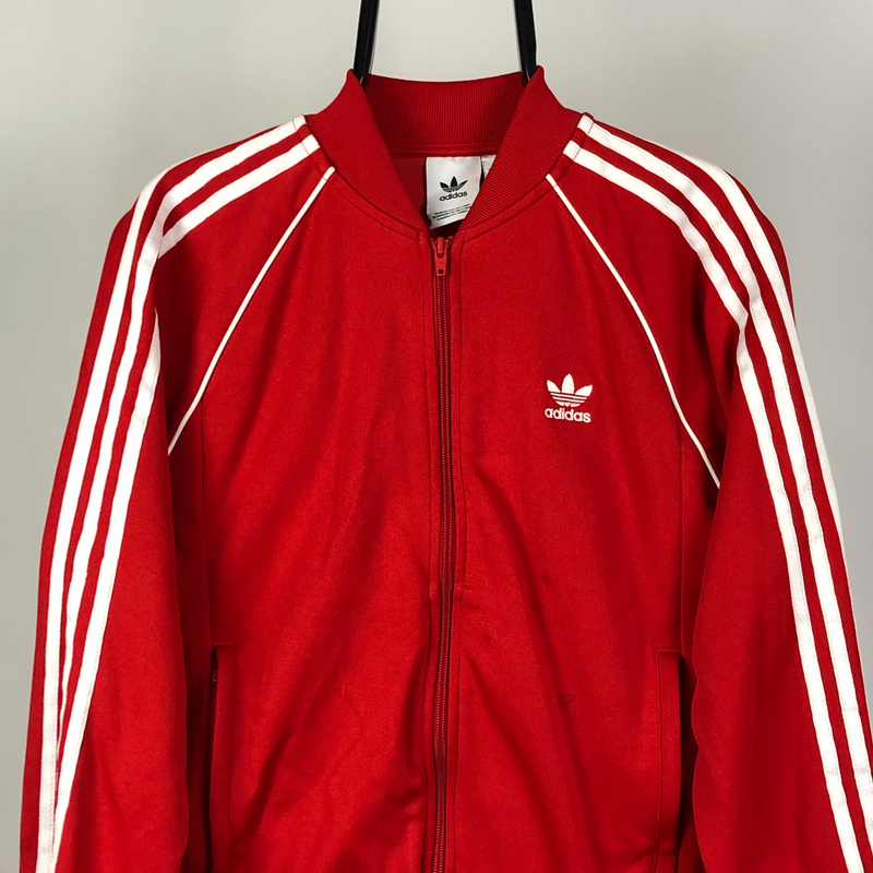 Vintage Adidas Track Jacket in Red - Men's Medium/Women's Large ...