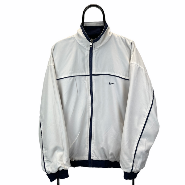 VINTAGE NIKE REVERSIBLE TRACK JACKET IN WHITE & NAVY - MEN'S XL/WOMEN ...